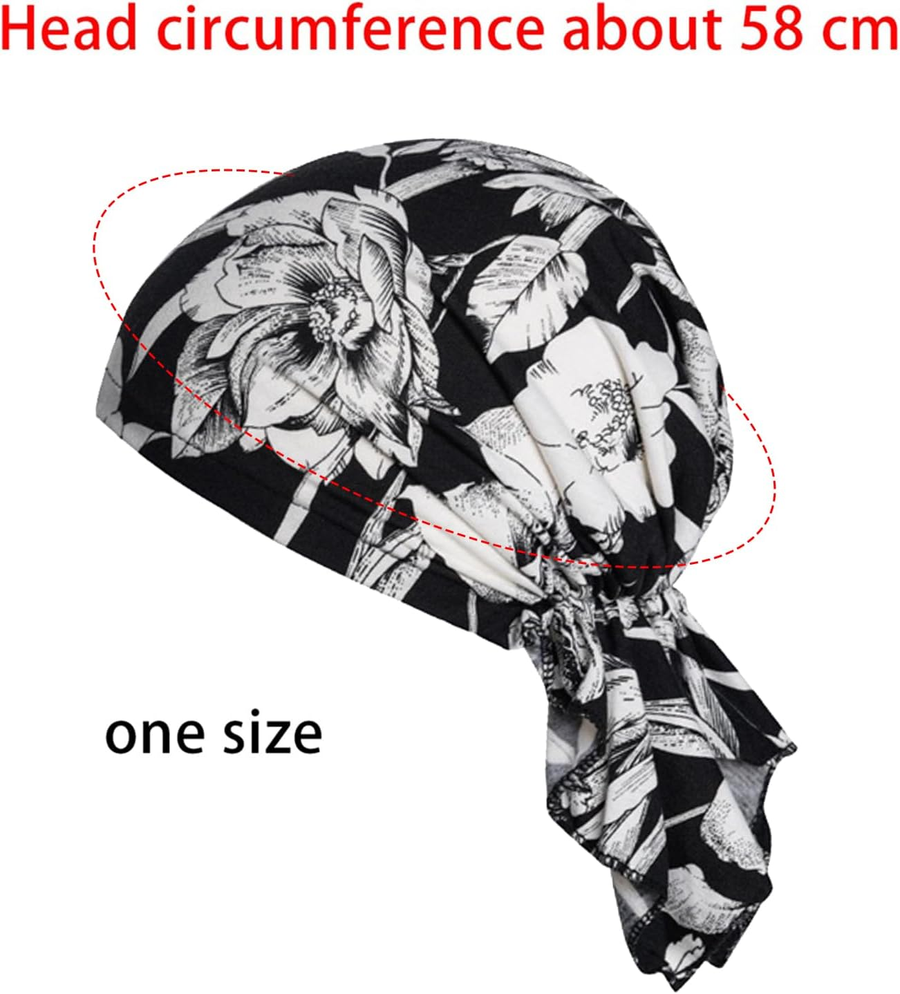 4 Pcs Cotton Chemo Headwear Floral Stretch Tied Chemo Head Scarves for Cancer Women image number 4