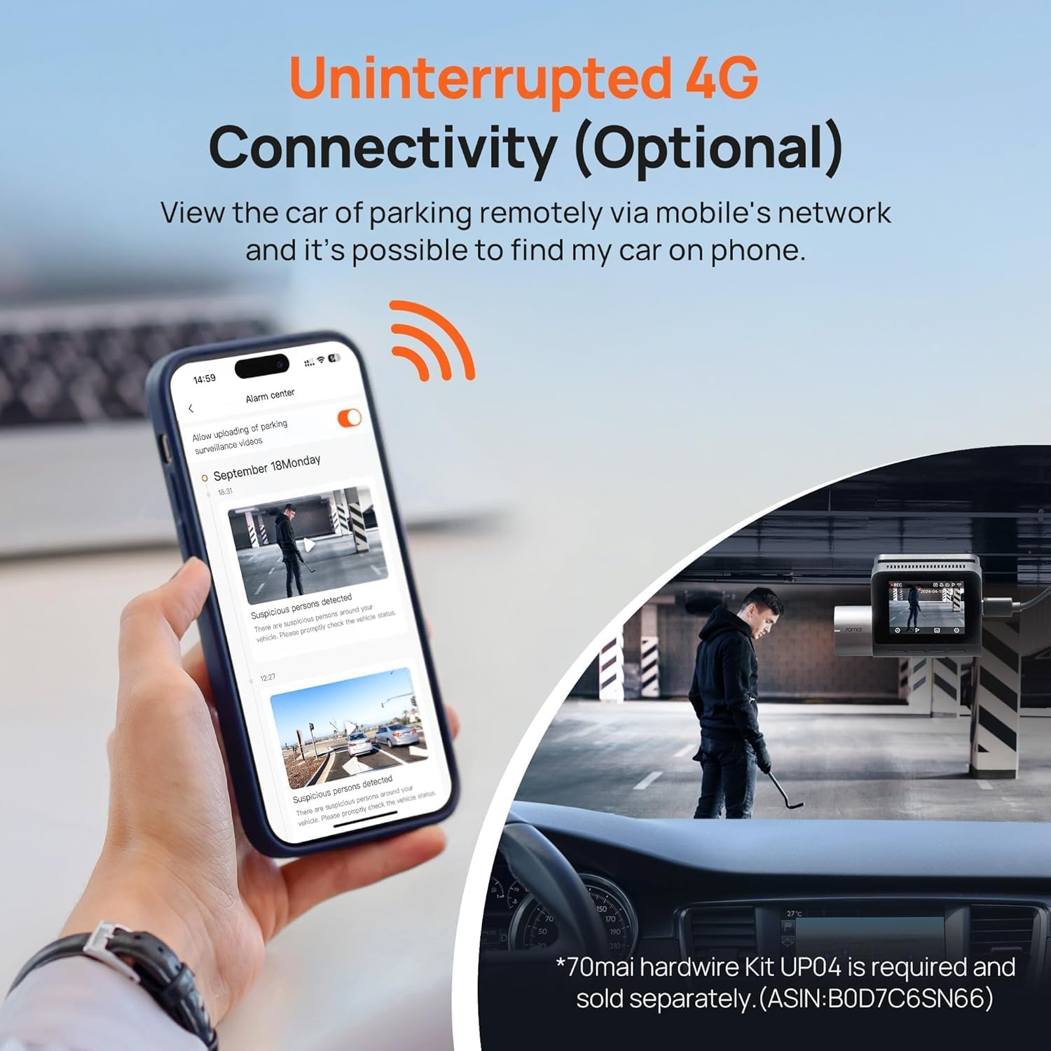 70Mai New Dash Cam A810 with Starvis 2 Imx678,Dual HDR Front and Rear Cam,Built in Gps,Night Owl Vision,Support 256GB Max,Smart Parking Guardian Mode,Ai Motion Detection,Time-Lapse Recording image number 3