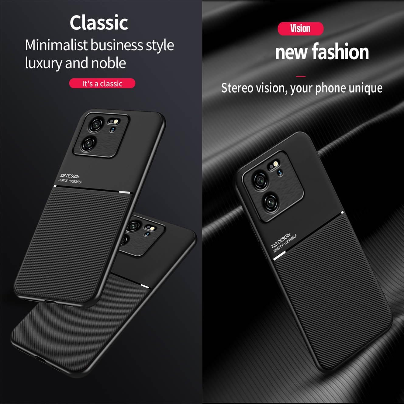 YUECXIN Case for Xiaomi 13T Pro 5G / Xiaomi 13T 5G, Simple Classic Texture Silky Touch Mobile Phone Case, Ultra Thin Soft Shockproof Non-Slip TPU Silicone Bumper Protective Case Blue image number 3