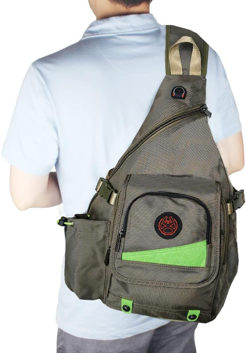 INNTURT Large Sling Bag Backpack Pack 13" 14" Laptop Bag Satchel Festival Travel - Lake Blue image number 5