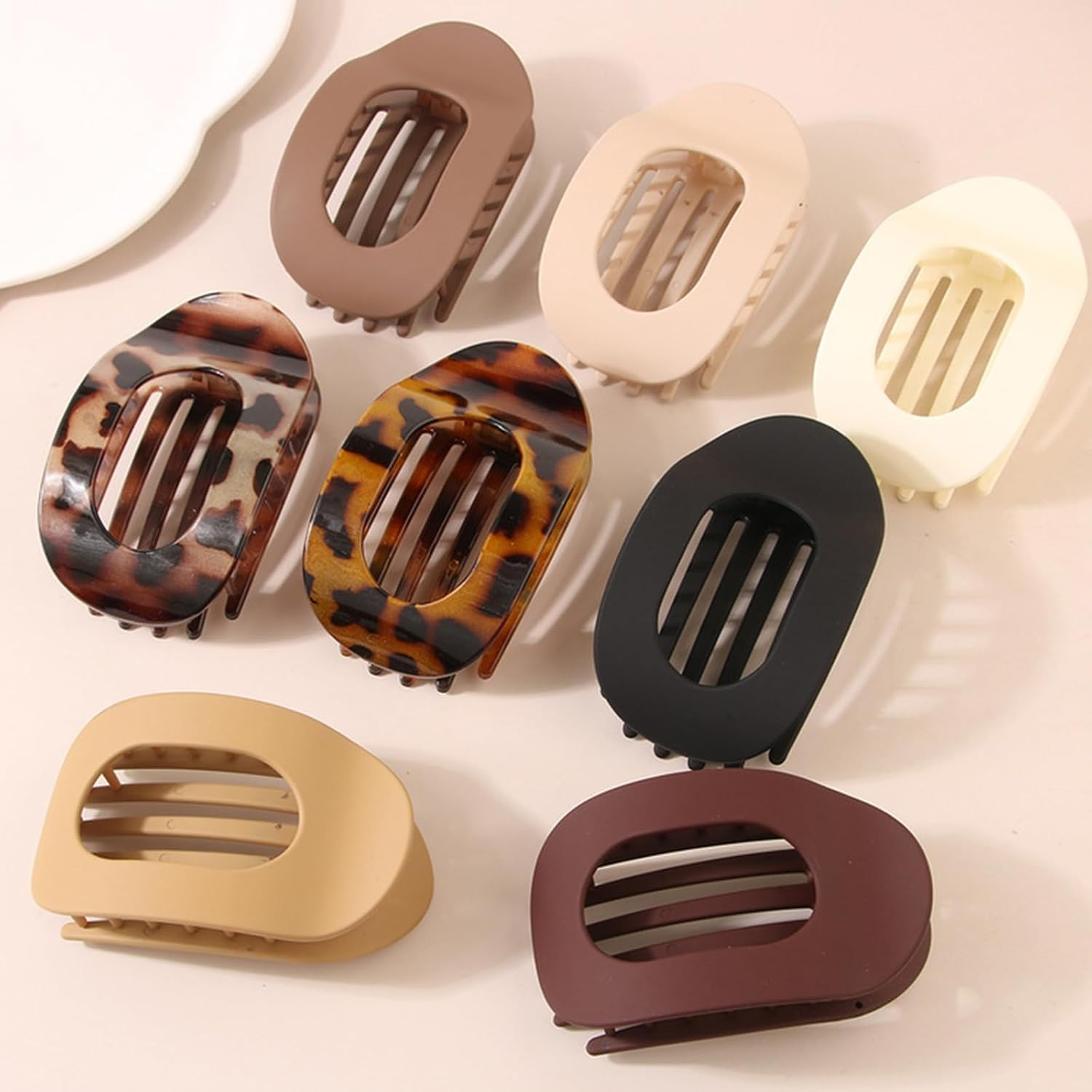 Moerstar Pack of 6 Women'S Hair Clips, Large Simple Elegant Non-Slip Flat Claw Clip Strong Hold Hair Clips for Thick Thin Fine Hair Women Girls (Style 1) image number 1