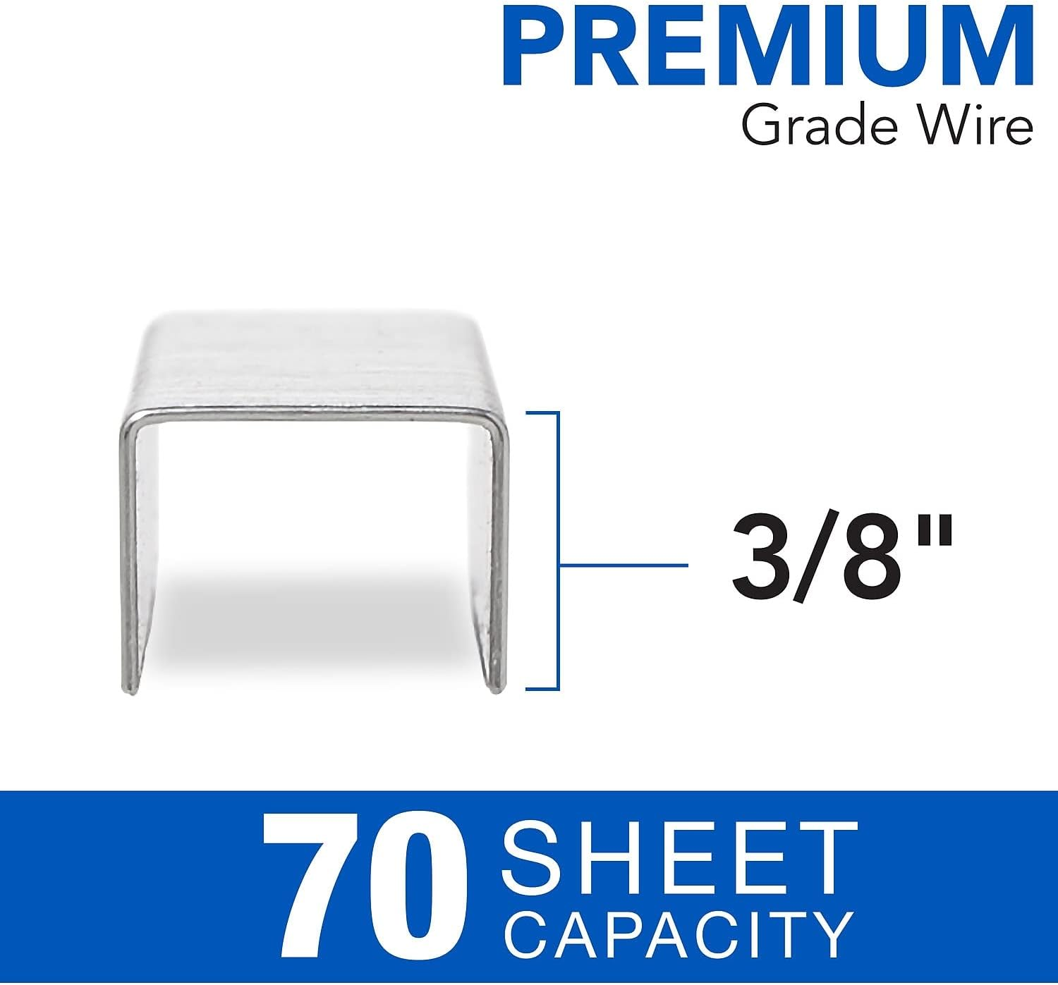 Swingline Staples, Optima, High Capacity, 3/8" Length, Jam Free, 125/Strip, 2500/Box, 1 Box (35550) image number 3