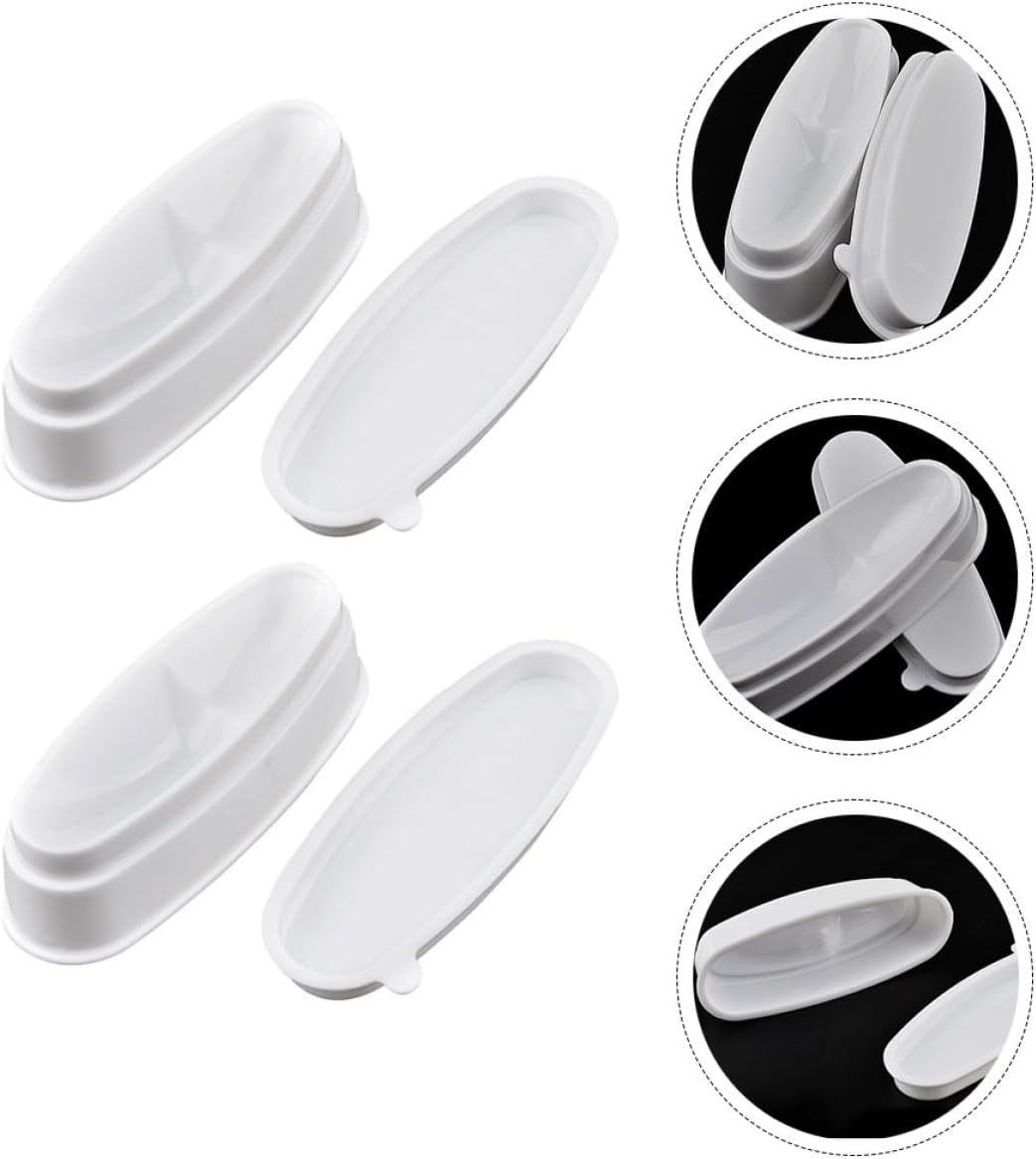 Garneck 2Pcs Nail Dipping Powder Tray Plastic French Dip Holders with Ergonomic Arc Design for Home Manicure Nail Care and DIY Use image number 5