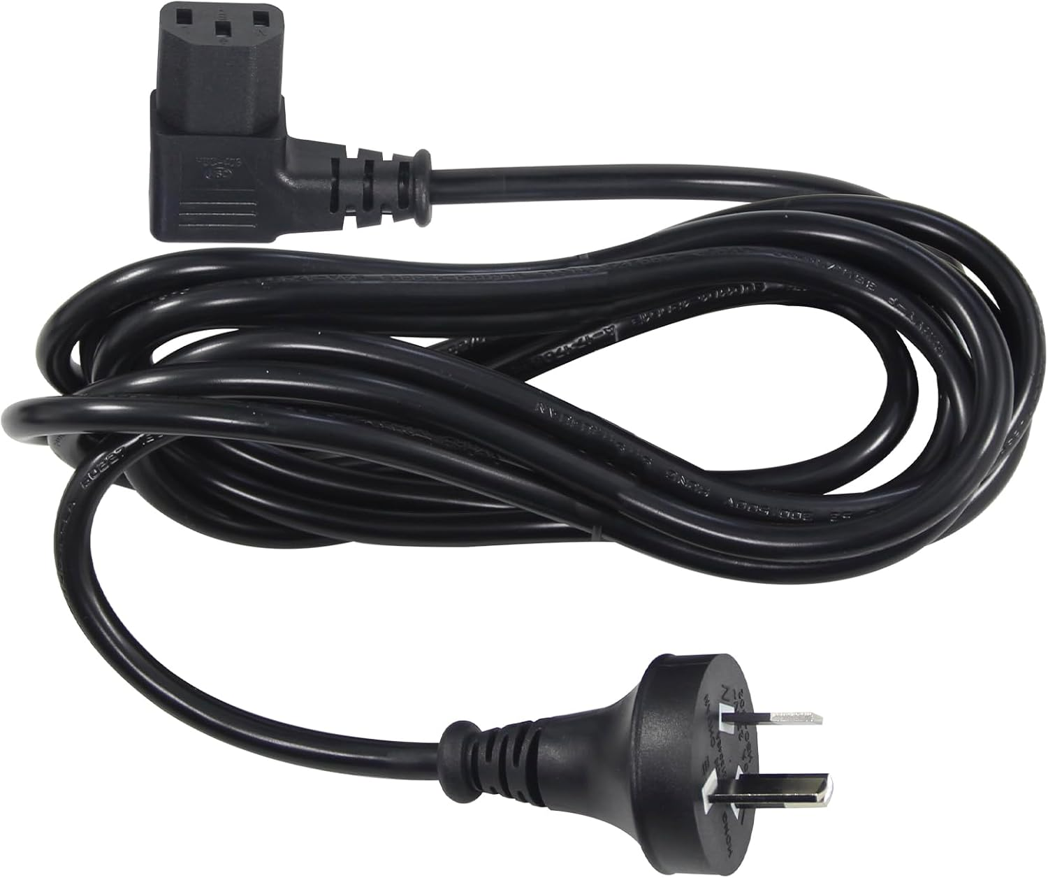 Right Angle C13 10A 250A Power Cord 3-Pin for IEC C13 L Shaped Connector Computer PC Monitor Rice Cooker Kettle Lead