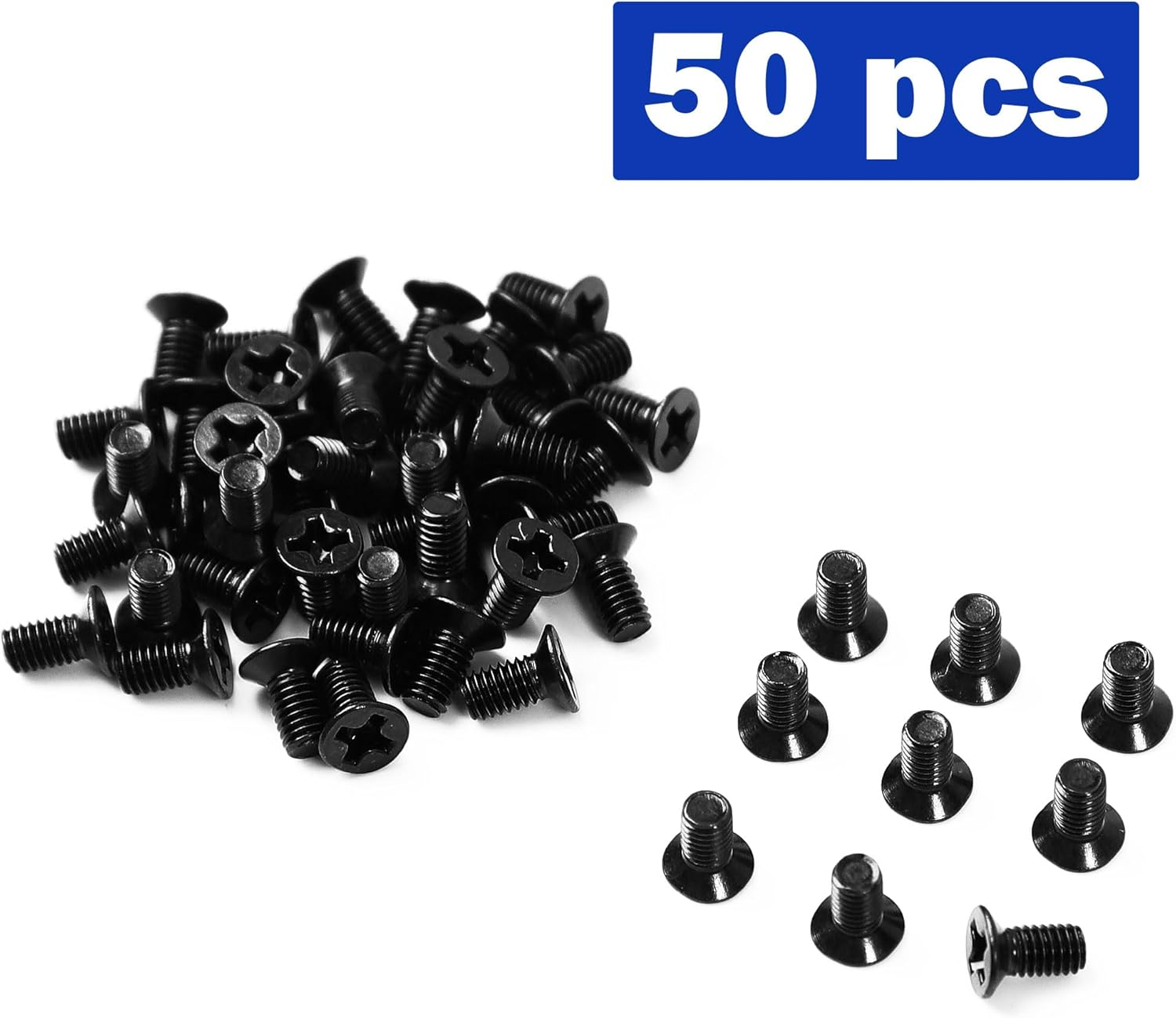Uxcell 50Pcs M3 X 4.7Mm HDD SSD Hard Drive Mounting Screws - Black Metal Replacement for Laptop image number 3