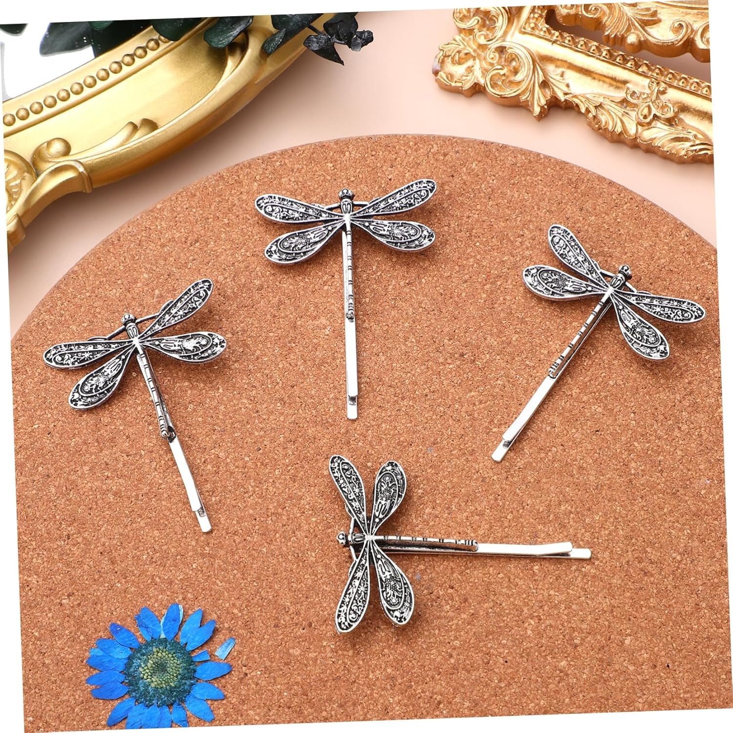 Didiseaon Dragonfly Hair Pins Metal 4Pcs for Christmas New Year Parties and Casual Wear image number 4