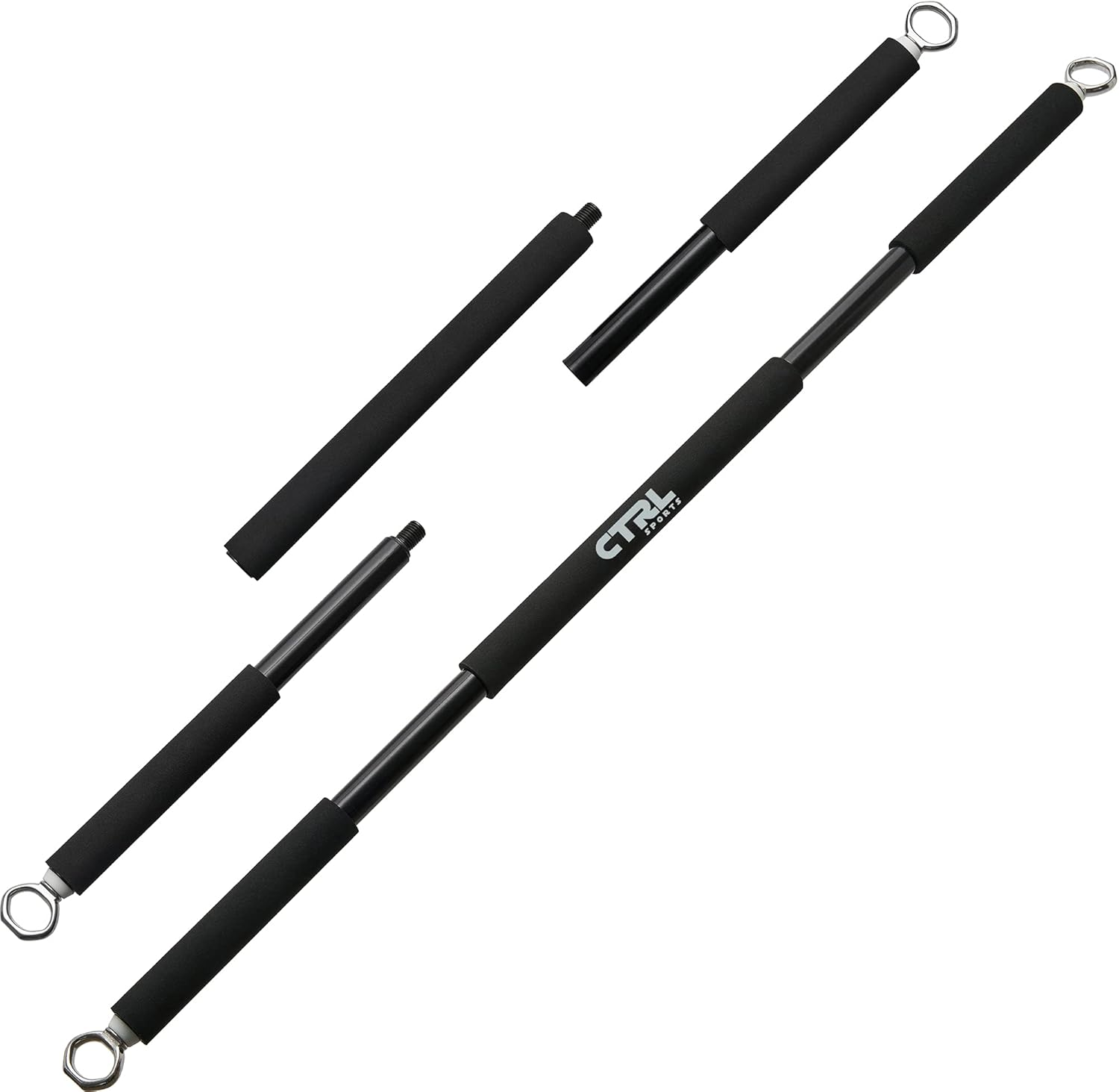 Resistance Band Bar for Fitness - Workout for Exercise, Squat, Biceps, Triceps, Shoulders, Back - Adjustable 3 Parts for Resistance Bands - Durable Portable Steel Pilates Bar