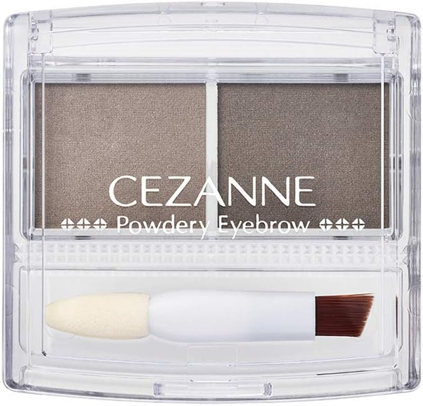 Cezanne Powdery Eyebrow P1 Soft Brown 2.0G Eyebrow Powder Soft Particulate Powder with Chip & Brush Light Brown 2G (X1)
