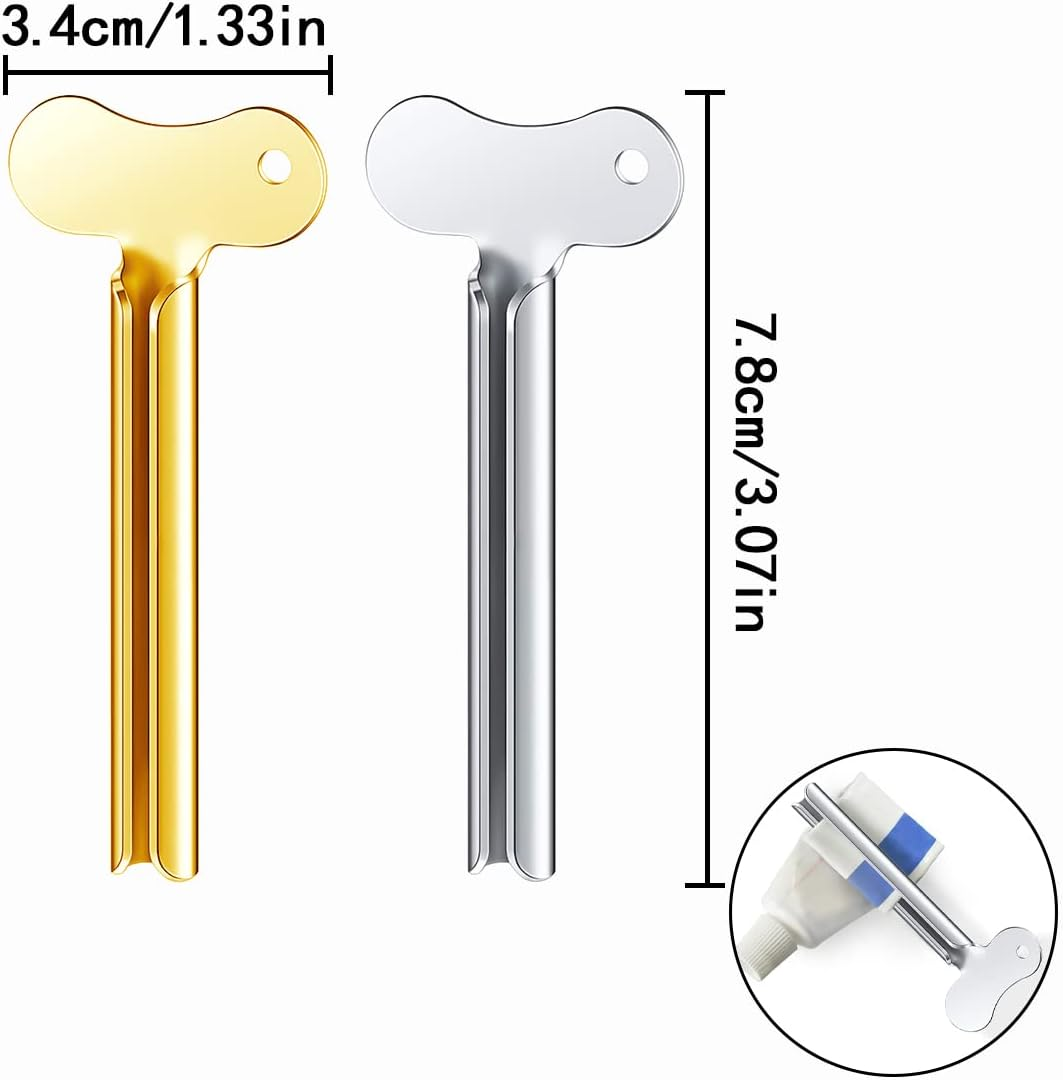 Toothpaste Squeezer, 4PCS Metal Roller Squeezer Tube Squeezer for Paint, Cosmetic and Hair Dye (Gold & Silver) image number 6