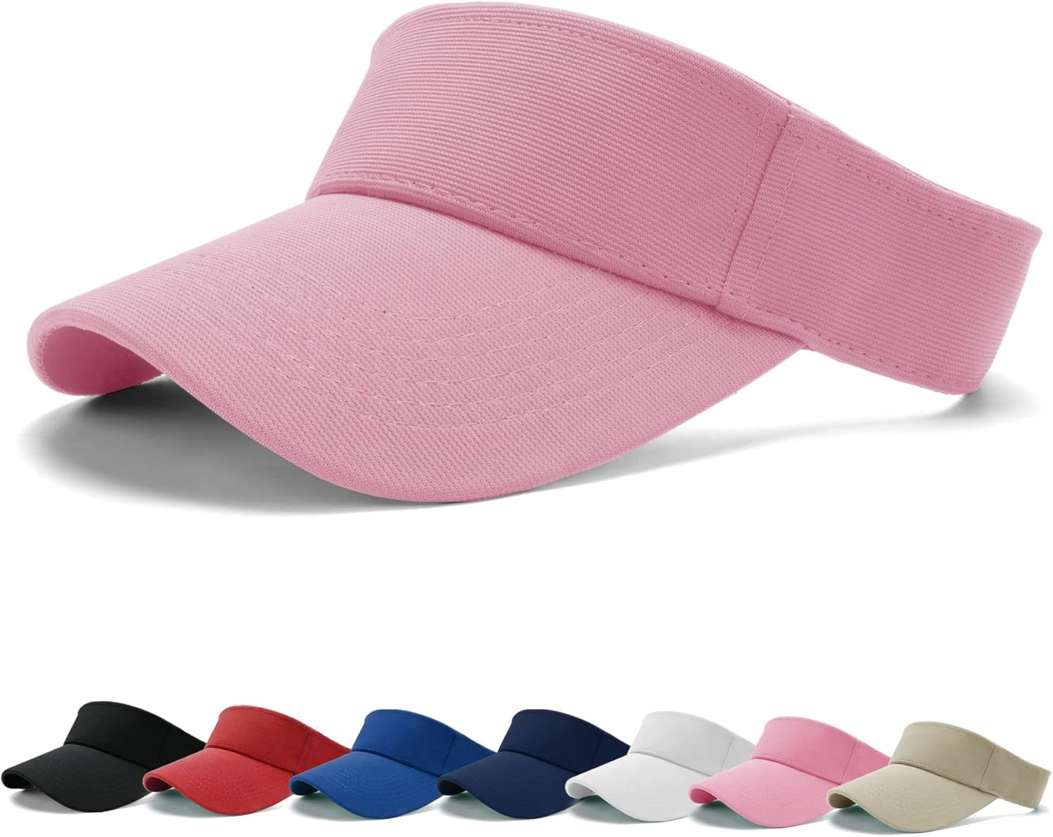 BLURBE Sun Visor Cap - Women Ponytail Baseball Cap, Sport Outdoor Plain Visor Cap, Adjustable Twill Golf Tennis Visor Hats for Men