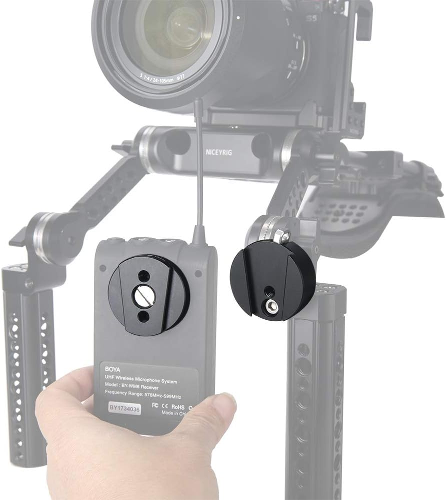Niceyrig Slider Lock Camera Quick Release Plate Mount Device 1/4"-20 Adapter for Tripod, Stabilizer Gimbal, Wireless Video Transmission QR System Operation image number 3