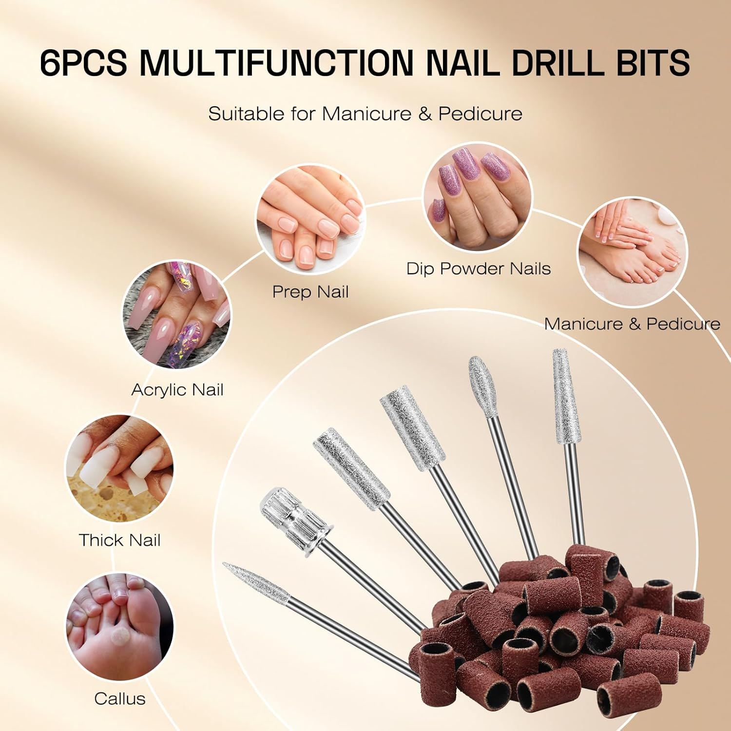 Electric Nail Drill File Machine: Professional 45000RPM Cordless Nail Tool with Stepless Speed Knob for Acrylic Gel Dip Powder Nails, Portable Manicure Pedicure Kit for Home Salon Use image number 3