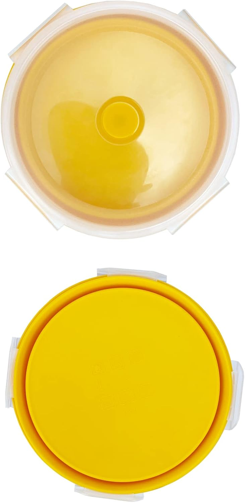 Lunbengo 1200Ml Large Collapsible Bowl with Lid, Camping Bowl with Foldable Spoon, Silicone Bento Box for Meal Prep & Food Storage, Microwave Safe, Orange