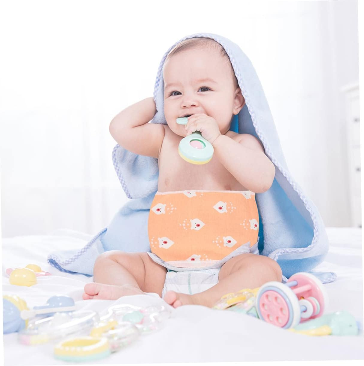 Newborn Cotton Belly Band Baby Navel Strap 80Cm Printed Cartoon Belly Protector Warmth Wrap for Infant Nursery Baby Supplies image number 6