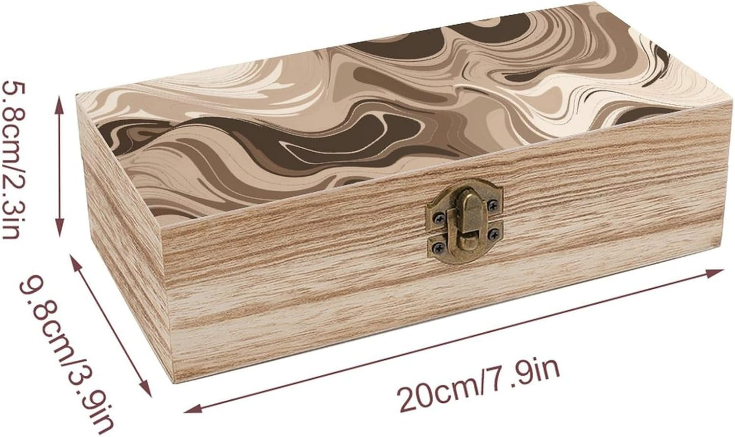 Taupe and White Wooden Box Wood Wedding Keepsake Boxes with Lids Small Decorative Boxes Lightweight Wooden Memory Storage Box for Crafts Keepsakes Jewelry Photo Letter Storage