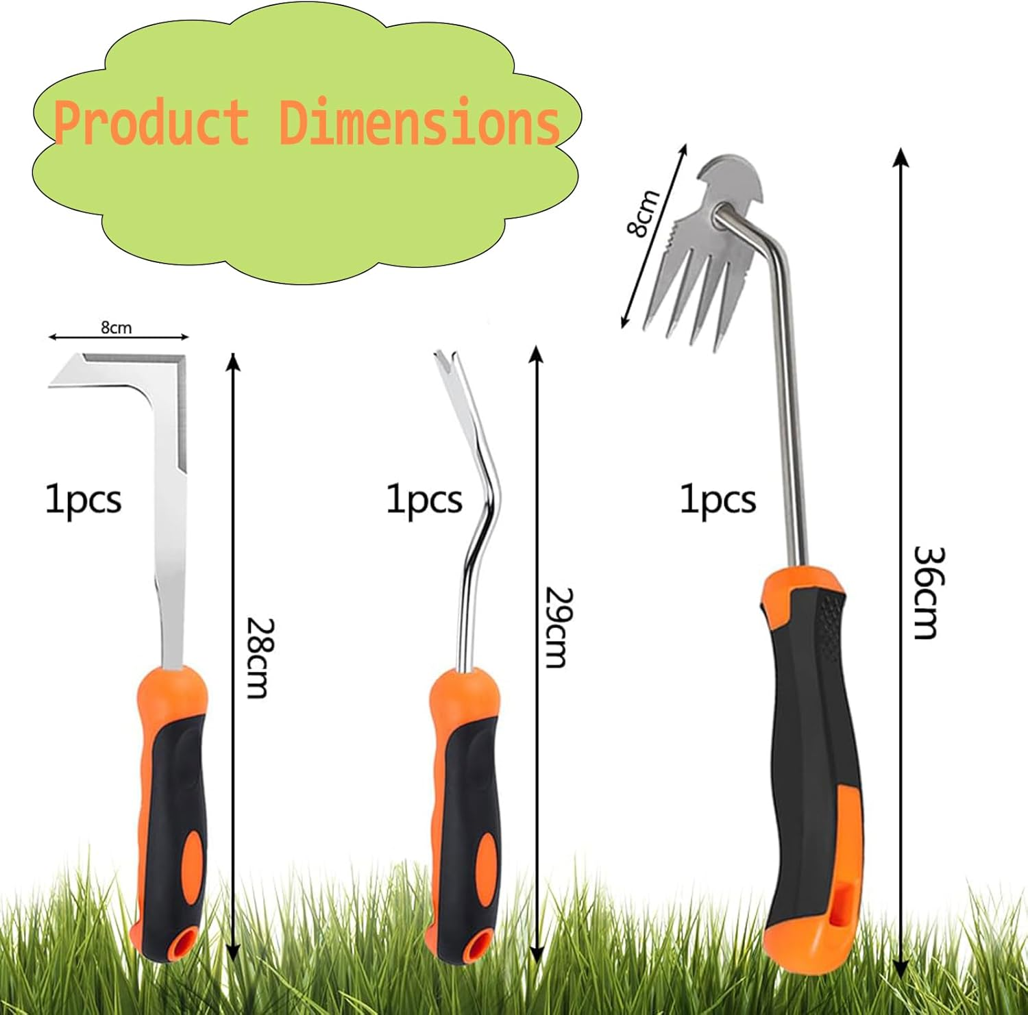 3 Pack Weed Puller Tool, Weeding Tool,Portable Garden Weeder Tool, Suitable for Removing Moss from Garden Lawns and Courtyards, Lawn Edgers, and Driveway/Sidewalk Tools image number 6