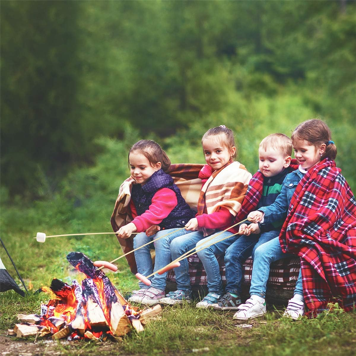 Smores Sticks 36" Long 5 Mm Thick, 120 PCS Marshmallow Roasting Smore Sticks Bamboo, Disposable Marshmellow Sticks Camping Heavy Duty Smores Skewers for Outdoor Fire Pits Campfires Hot Dog Sausage image number 6