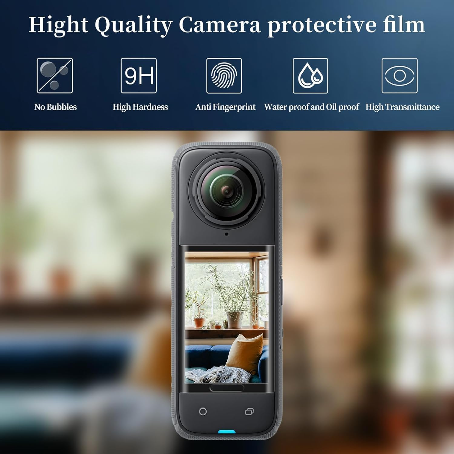 Didisky Pack of 3 Screen Protectors for Insta360 X4.9H 3D Tempered Glass Screen Protectors, Scratch-Resistant, Anti-Dust, Bubble-Free image number 3