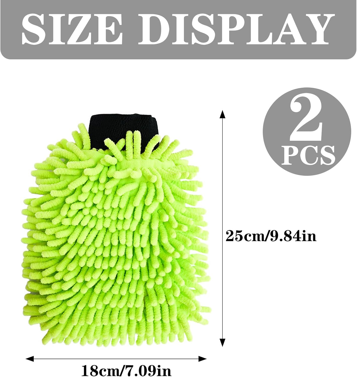 Chenille Microfiber Wash Mitt 2 Pack, Super Soapy Suds, Sponge for Washing Car, Removes Dirt and Grime on Paint, Glass, Plastic and Chrome, Professional Grade Microfibre Sponge for Car Washing image number 1