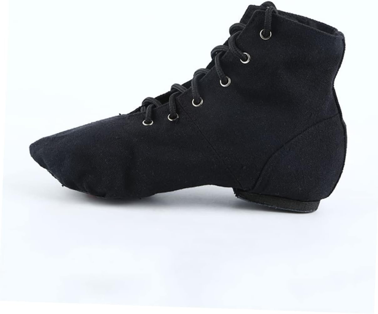 SHOWERORO Girls' Ballet Dance Shoes Boys and Girls Ballet Flats Dance Heels Canvas Upper Leather Sole image number 2