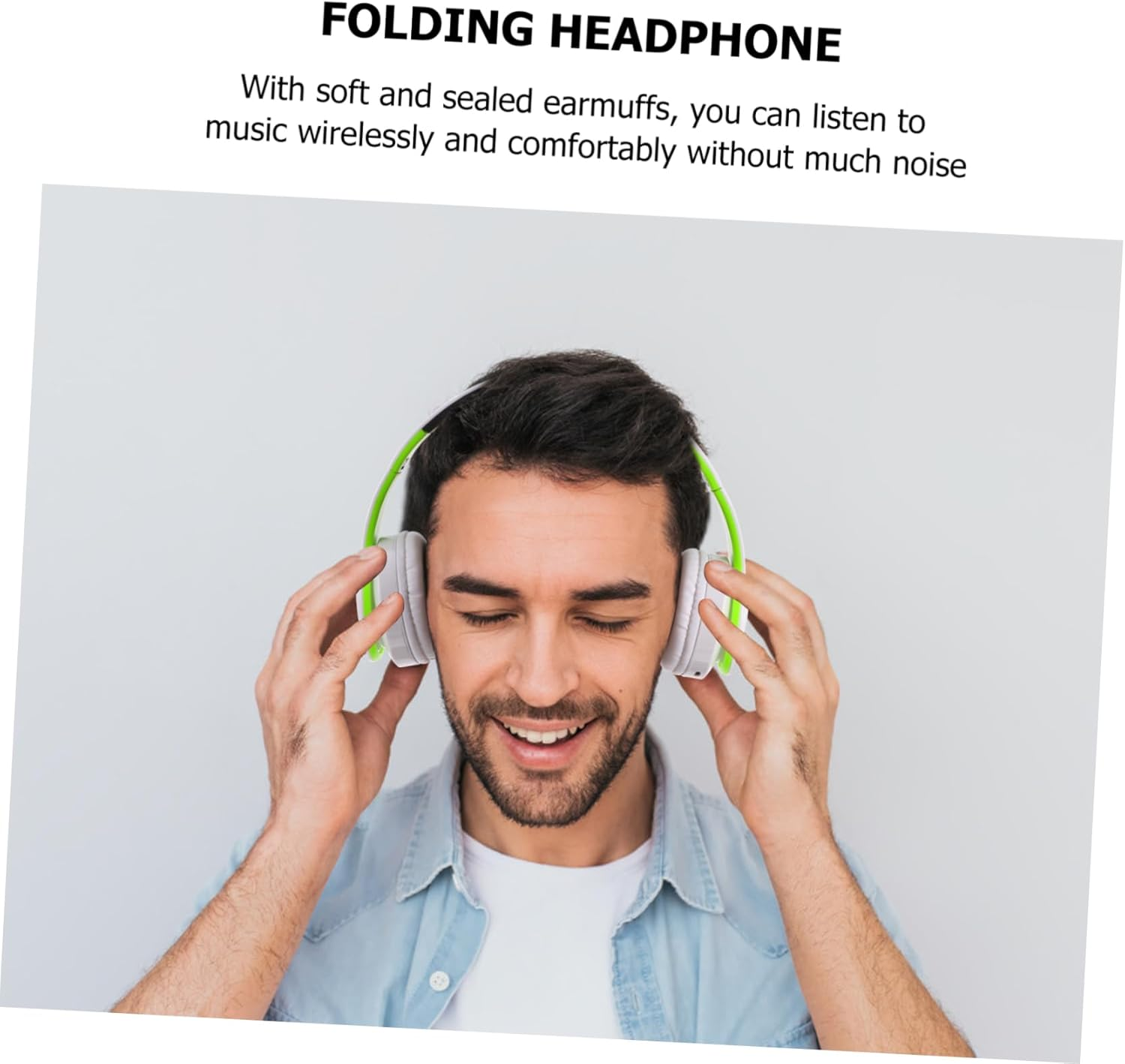 MOLUCKFU Head-Mounted Wireless Headphones Folding Design for Music and Sports Adjustable Over-Ear Headset Stereo Sound image number 6