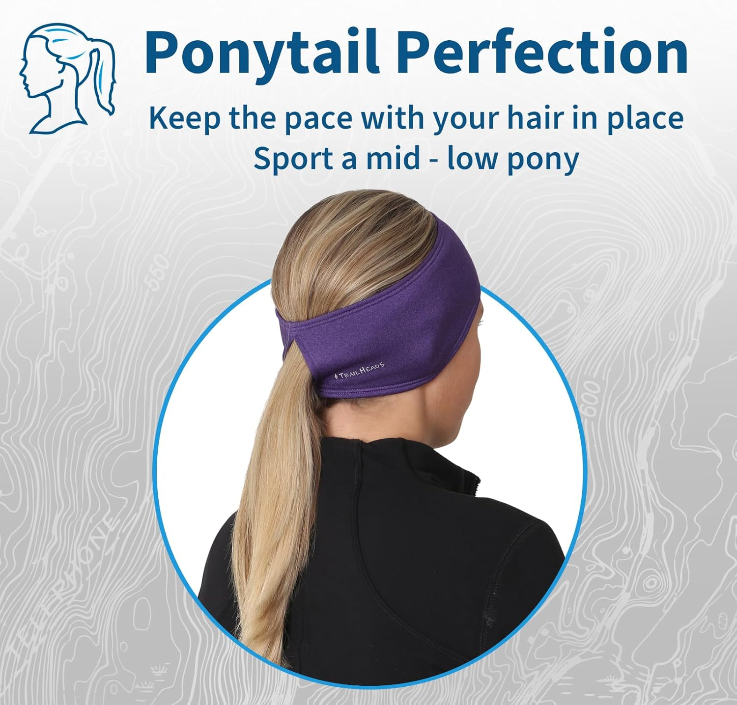 Trailheads Women&rsquo;S Ponytail Headband | Moisture Wicking Ear Band | the Power Running Headband image number 4