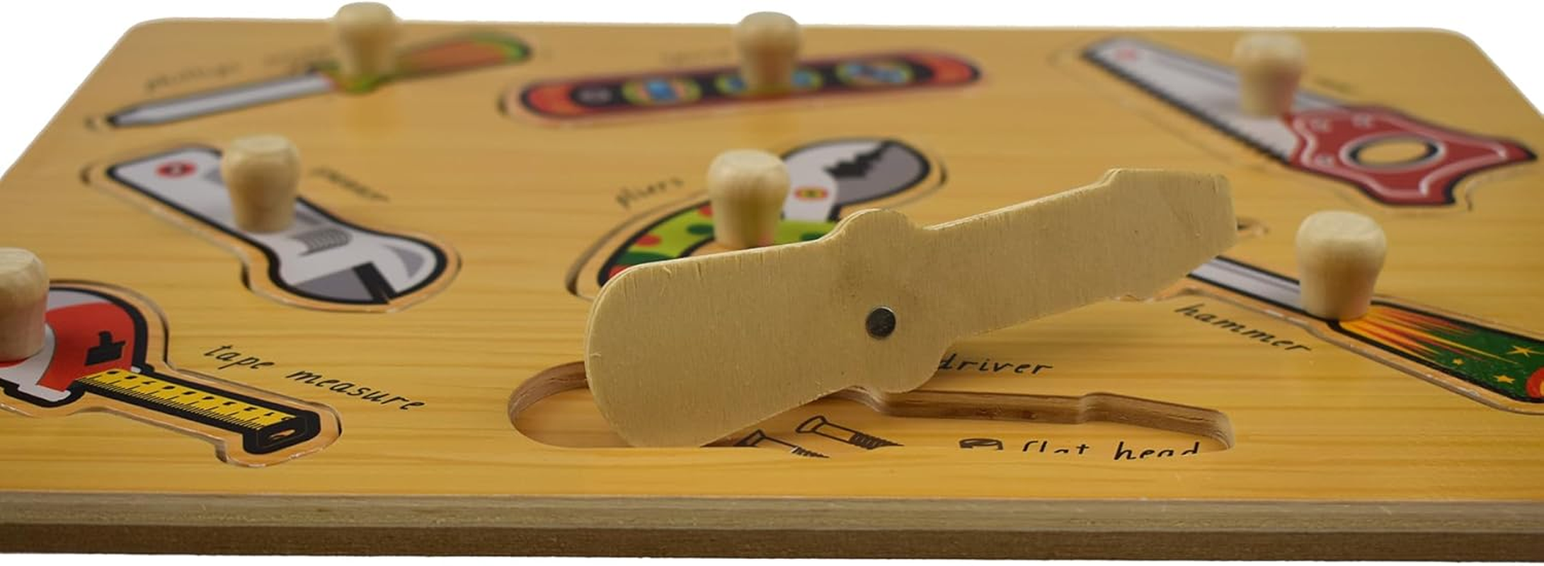 Koala Dream KD Tools Peg Puzzle - Construction Tools Theme Toddler Puzzle image number 3