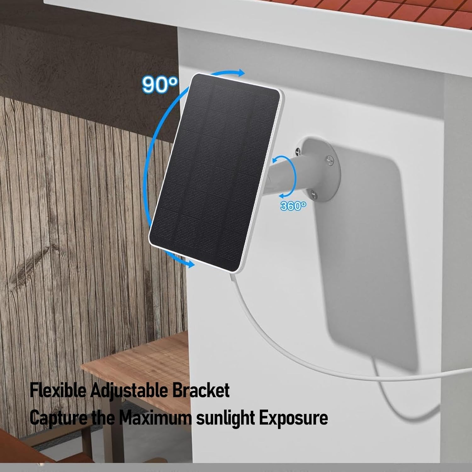 10W Solar Panel Charger Compatible with Essential Spotlight, 9.8Ft Charging Cable, IP66 Rain Proof, Suitable for XT XT2 Camera image number 4