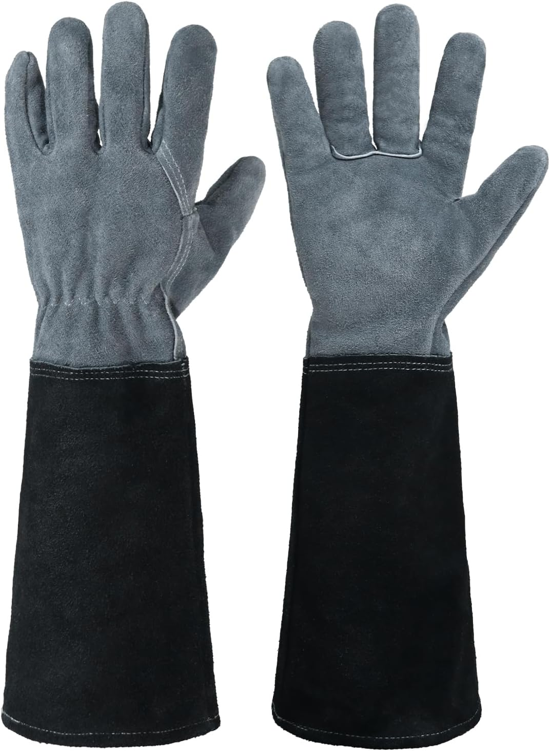 HANDLANDY Pruning Gloves Long for Men & Women, Pigskin Leather Rose Gardening Gloves- Breathable & Durability Gauntlet Glove Medium