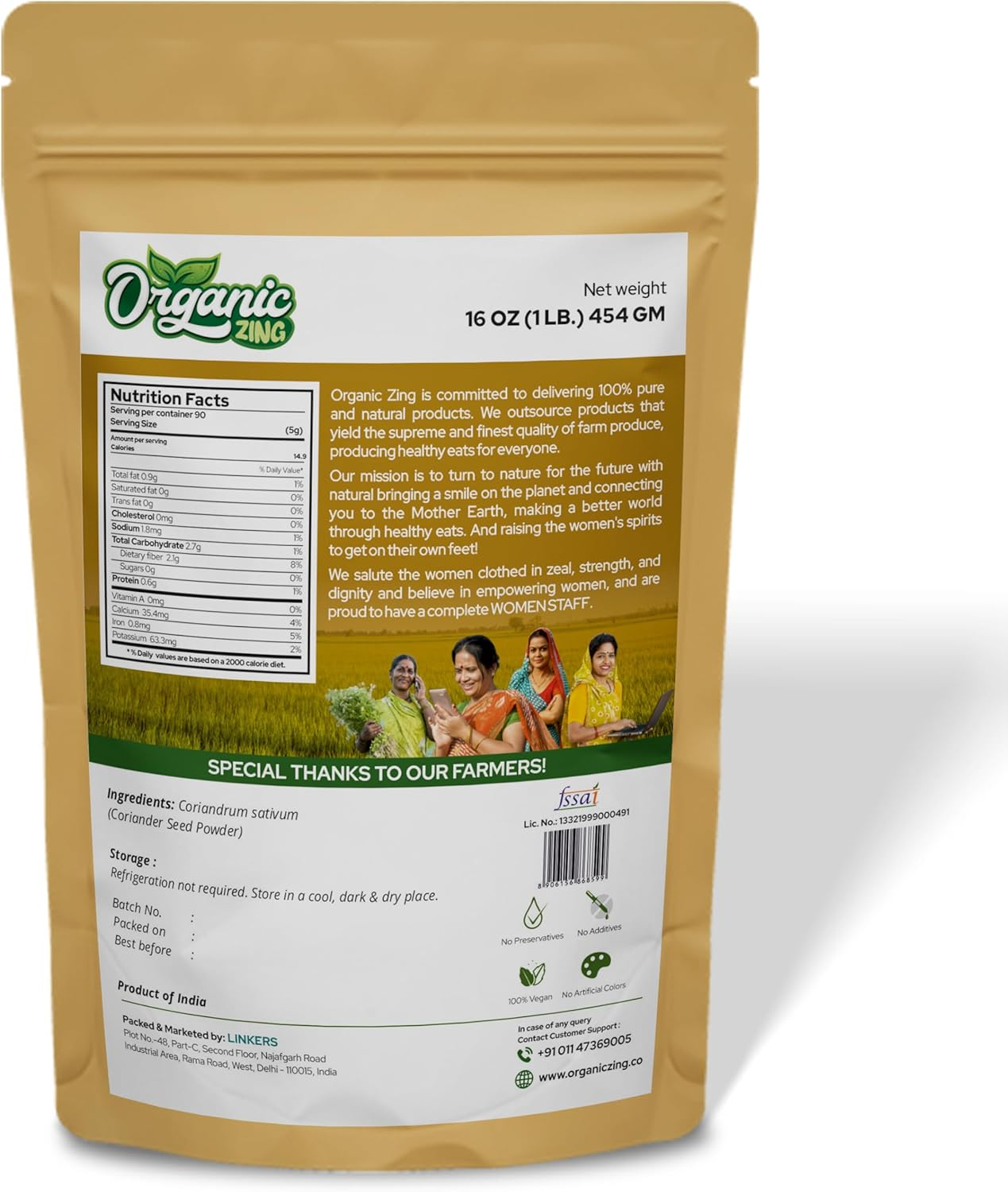 Organic Zing Coriander Powder | Coriander Powder for Curries, Pickles | Product of India - 454 G / 16 Oz image number 4