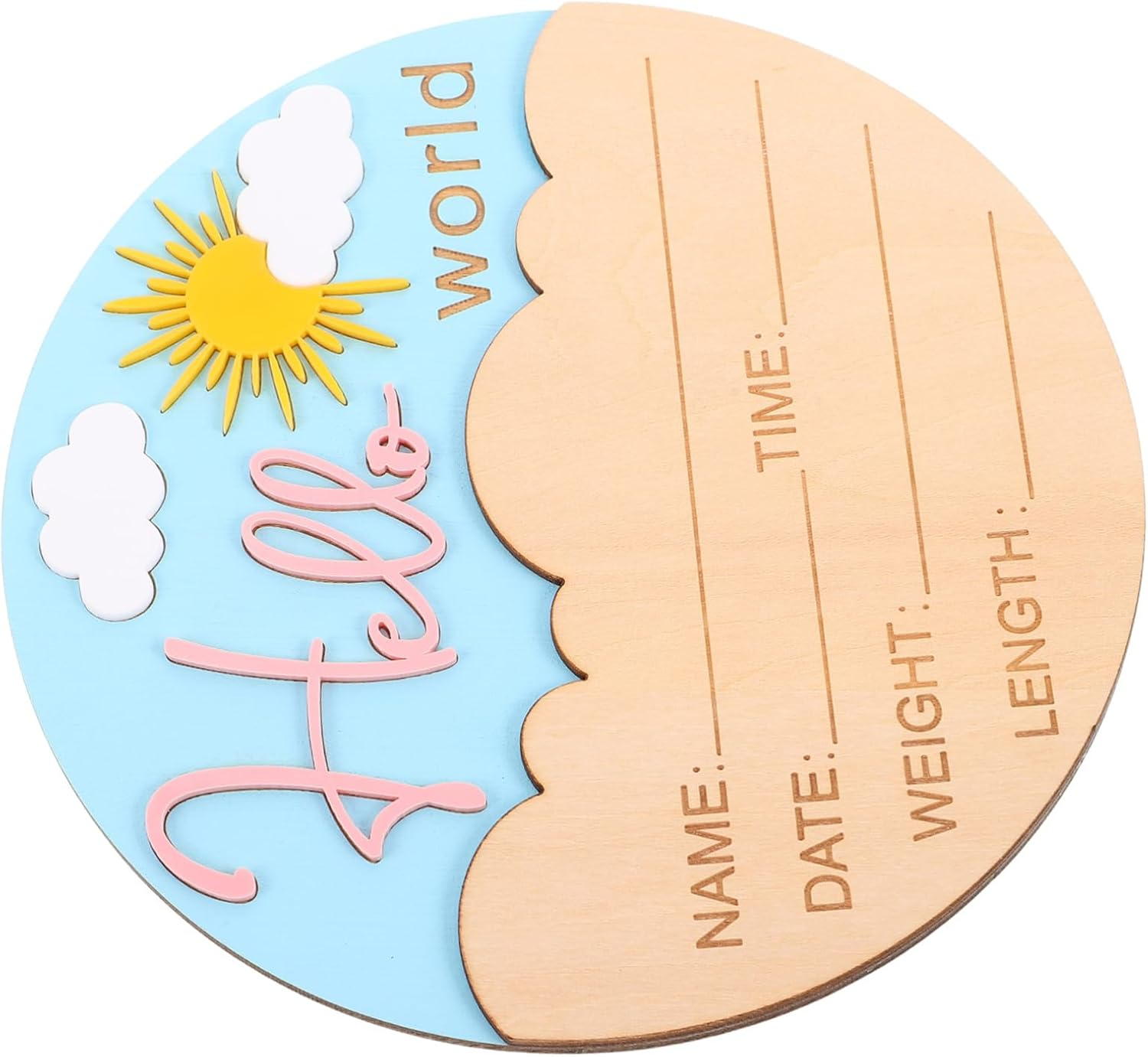 Milisten Elegant Birth Plaque for Newborn Photo Prop Unisex Design for Shower Nursery and Hospital Use Timeless Keepsake for Celebrating Arrival