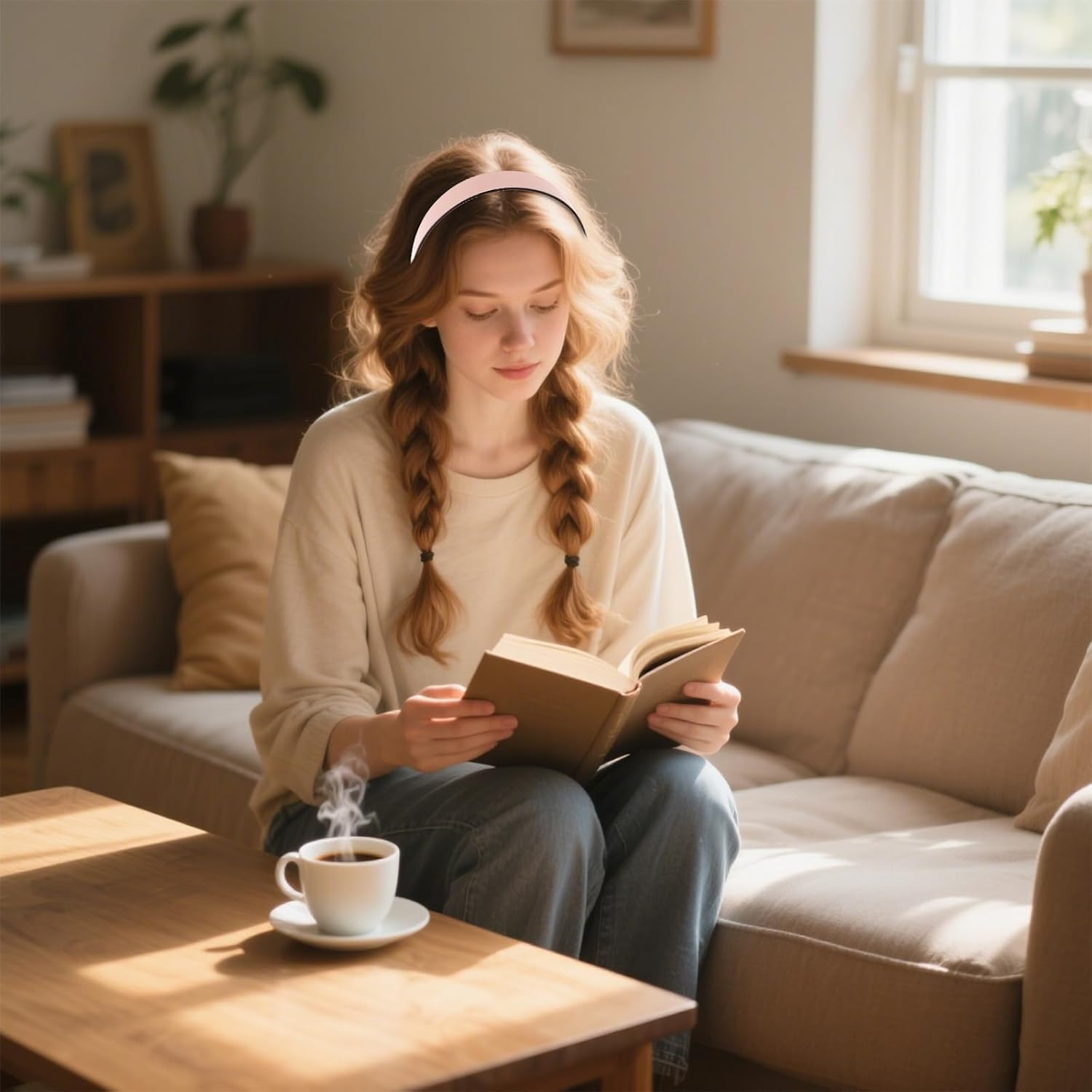 Bumlofa Pack of 2 Acetate Headbands for Women, Simple and Elegant Headband image number 2