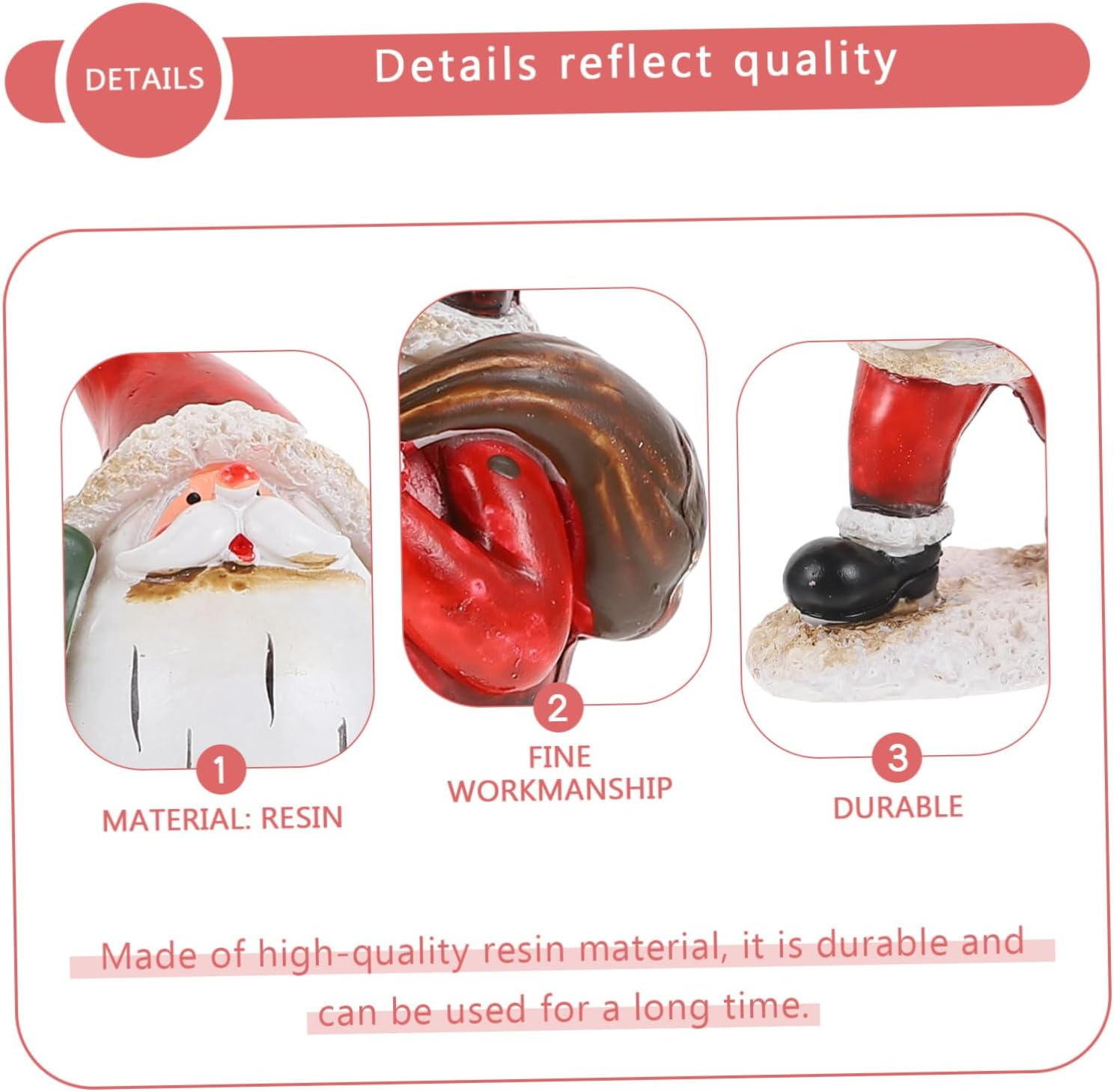 KOMBIUDA Santa Claus Ornaments Resin Christmas Decoration Desktop Adornment Creative Santa Claus Decor Xmas Presents for Home and Party - Multi image number 5