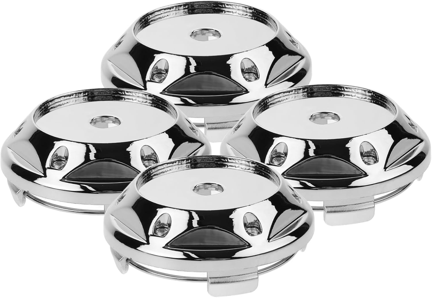 TOGEVAL Car Wheel Hub Caps Rim Center Caps 68Mm 4Pcs Silver Auto Wheel Center Covers Replacement Automotive Tire Accessories image number 2