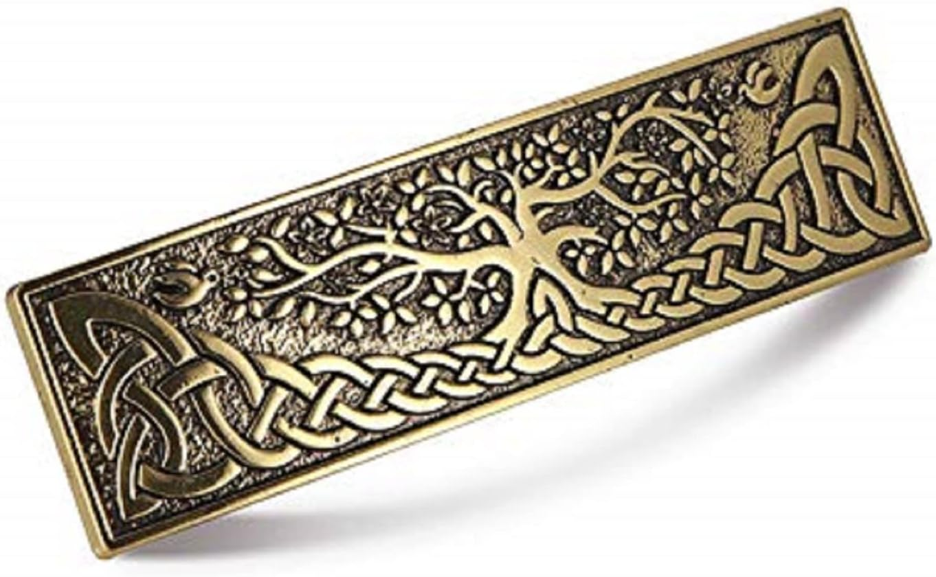 KKJOY Metal Celtic Knot Barrettes Vintage Two-Headed Dragon with Tree of Life Hair Clips Hand Crafted Spring Clip Hair Pin Headpieces Wedding Bridal Hair Accessories for Women Girls