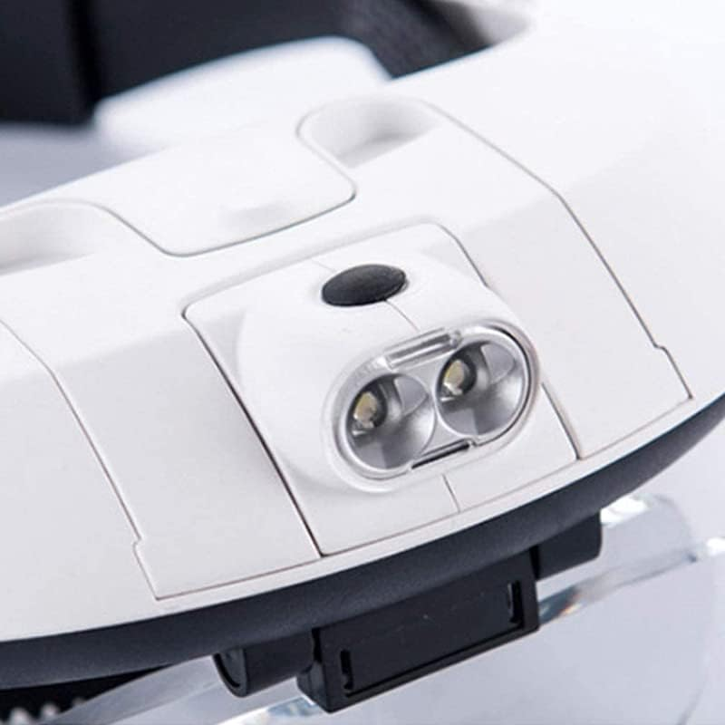 AIMALL 5Pcs Magnifying Lens LED Headband Headset, Adjustable Jeweler Magnifier Loupe with 2 LED Lights, 1.0X to 6.0X Magnification image number 5