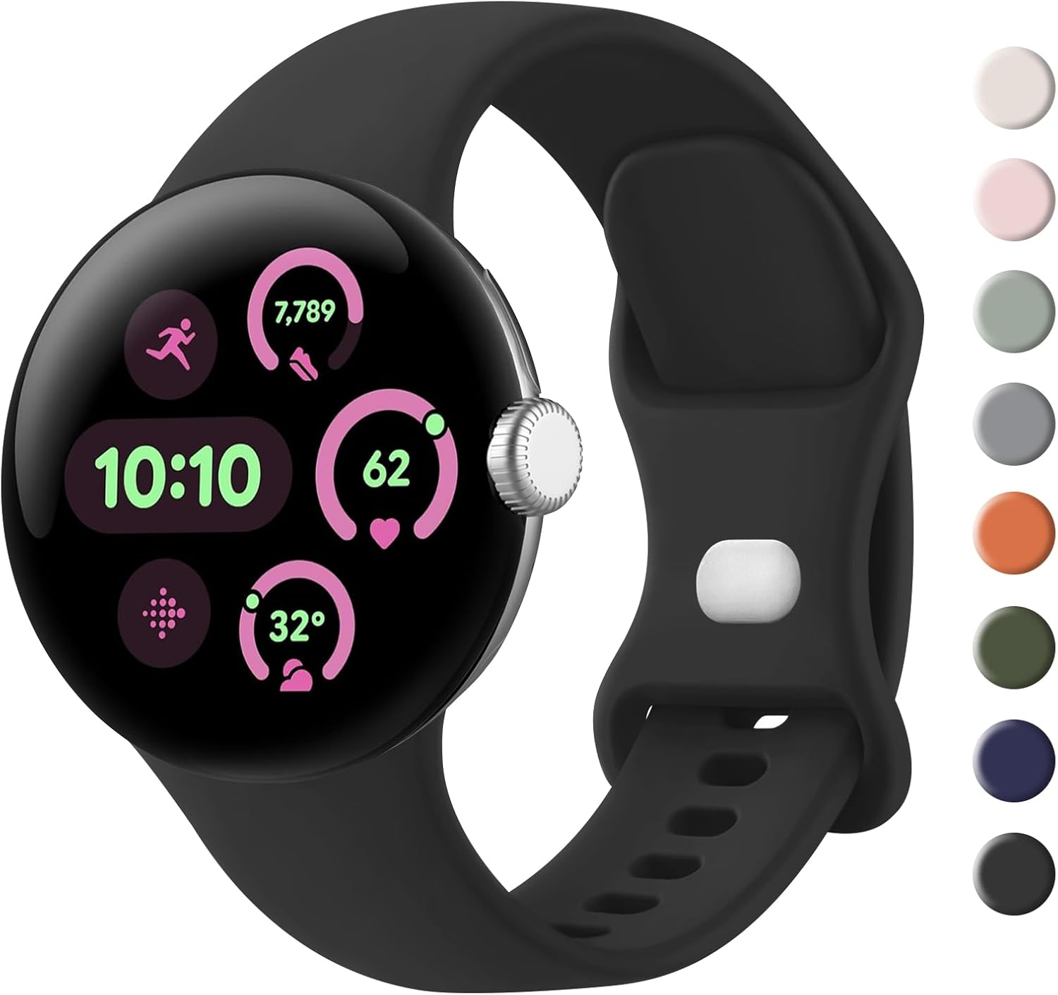 Silicone Bands for Google Pixel Watch 3 41Mm Bands/Pixel Watch 2 Band Women Men, Comfortable Adjustable Sports Replacement Strap for Google Pixel Watch 3 41Mm/2/1