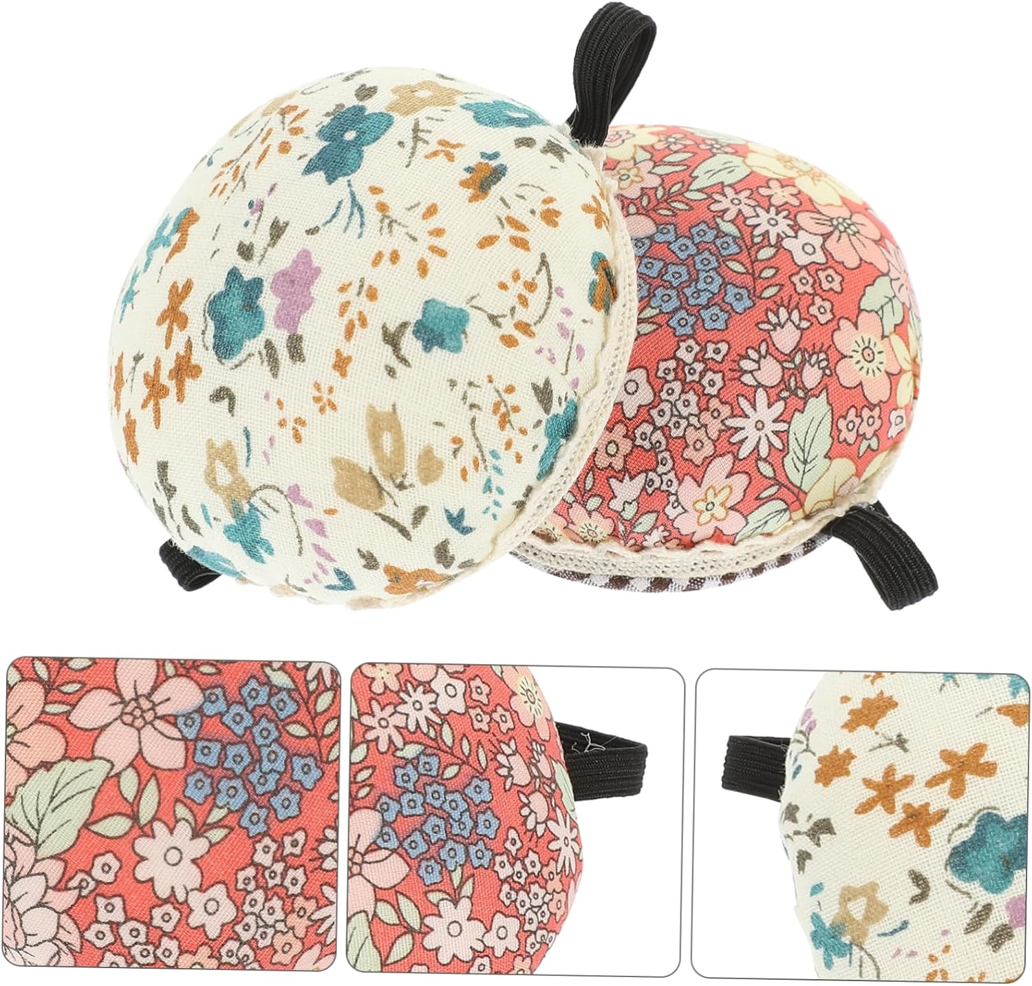 CORHAD 2Pcs Floral Wrist Pin Cushions Wearable Sewing for Easy Access for Beginners and Tailoring Projects Random Styles image number 2