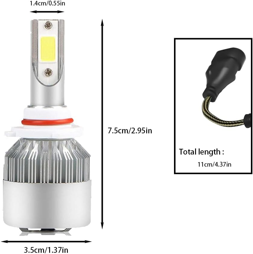 2 PCS 9005/HB3 Car LED Light Replacement Parts, 4800LM 6000K Ultra Bright White Light Waterproof C6 Fog Light Bulb, Plug and Play LED Headlights, High and Low Beam Lights, Car Accessories image number 1