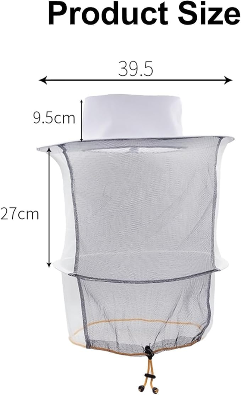 2Pcs Beekeeping Hat, Beekeeper Veil Hat, Beekeeping Equipment, Beekeeping Smoke Machine for Beekeeping Net Anti-Mosquito Hat Net Hat Beekeeper Net Fishing Hat Textile Honeycomb (White) image number 1