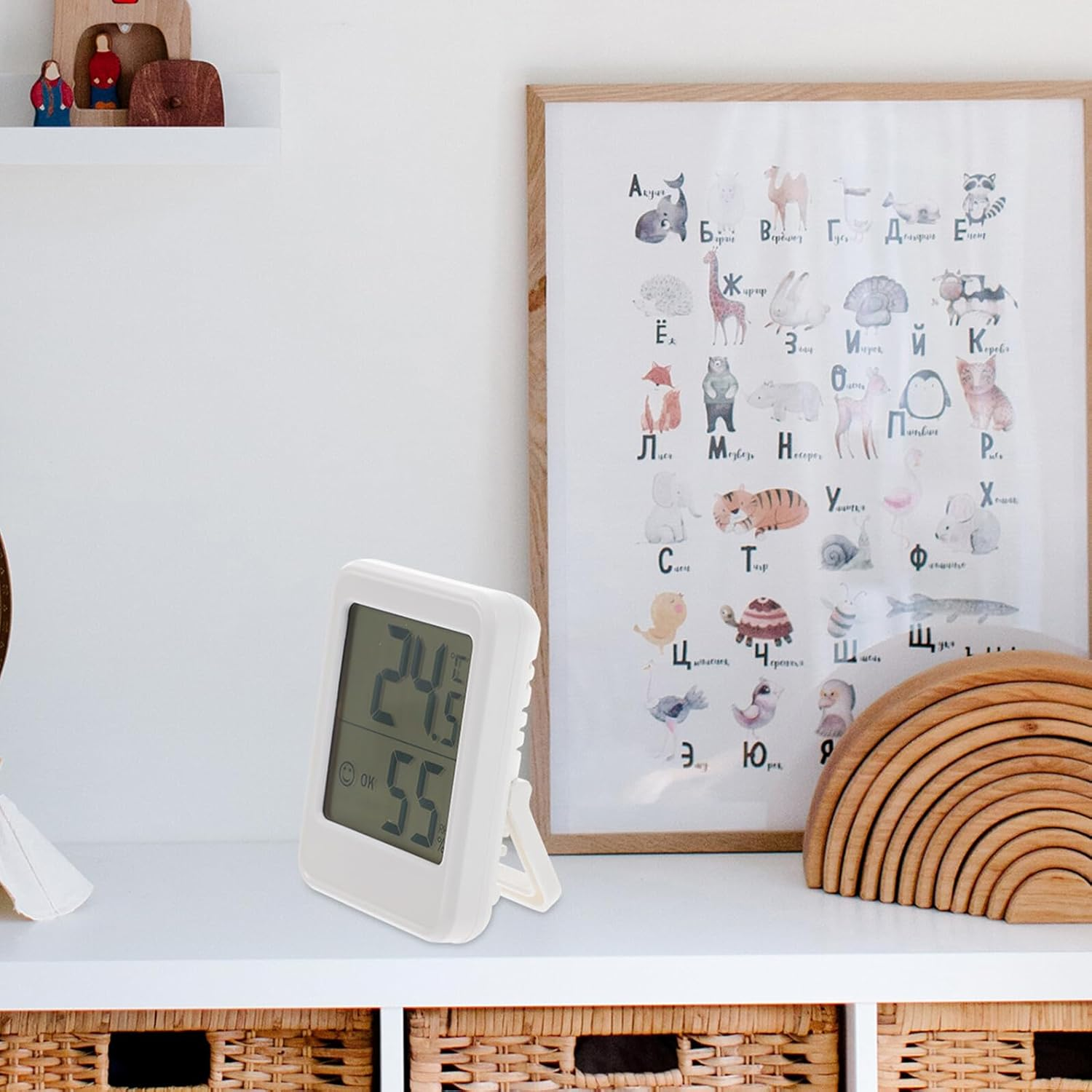 Mipcase High Precision Digital Thermometer Hygrometer Indoor Temperature Humidity Monitor Compact Accessory for Home Office with Stable Accurate Sensor and Low Power Consumption