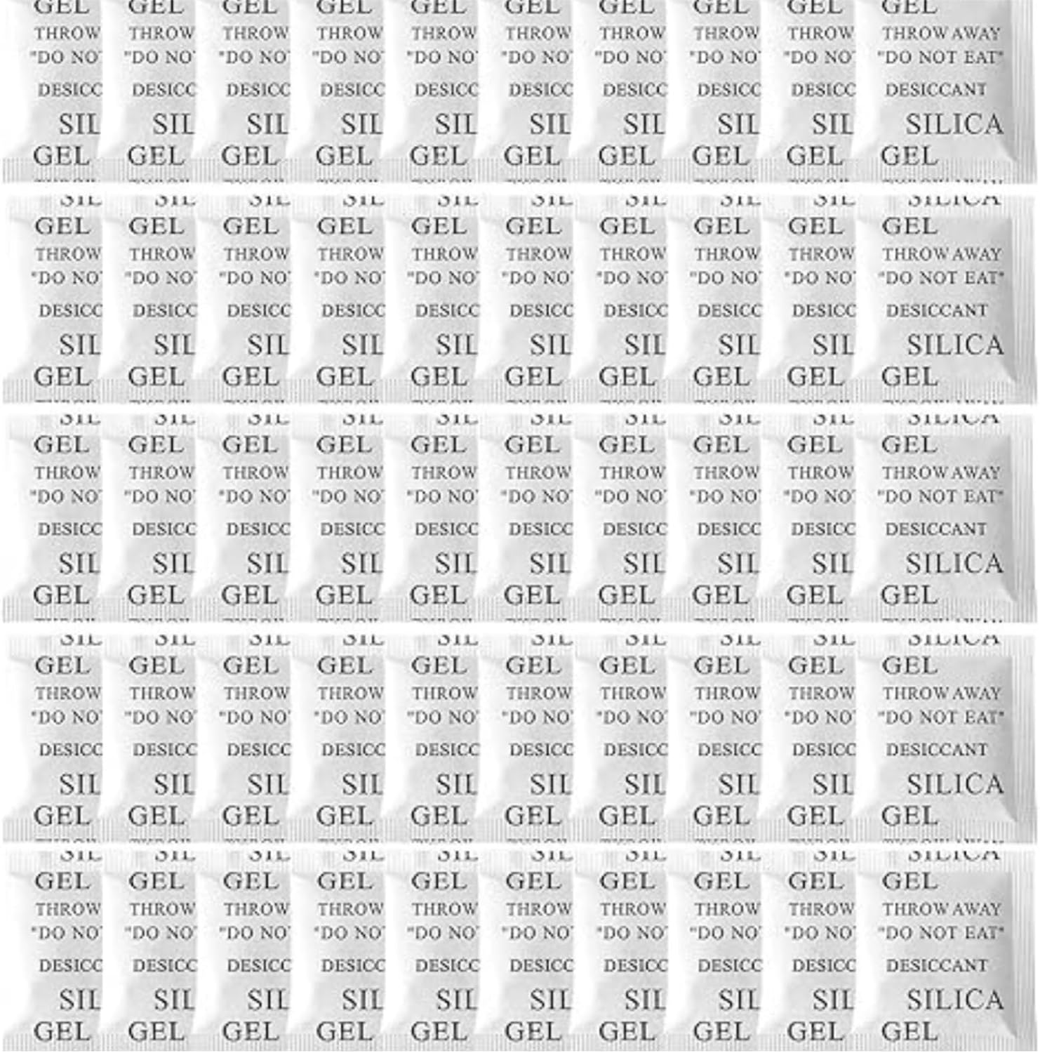 5G 50PCS Silica Gel Packets Silica Gel Desiccants for Storage,Reusable Moisture Absorbers Desiccant Packs, Rechargeable Desiccant Dehumidifiers Bags for Electronics, Clothes, Shoes, Jewelry, Spices, Tools image number 1