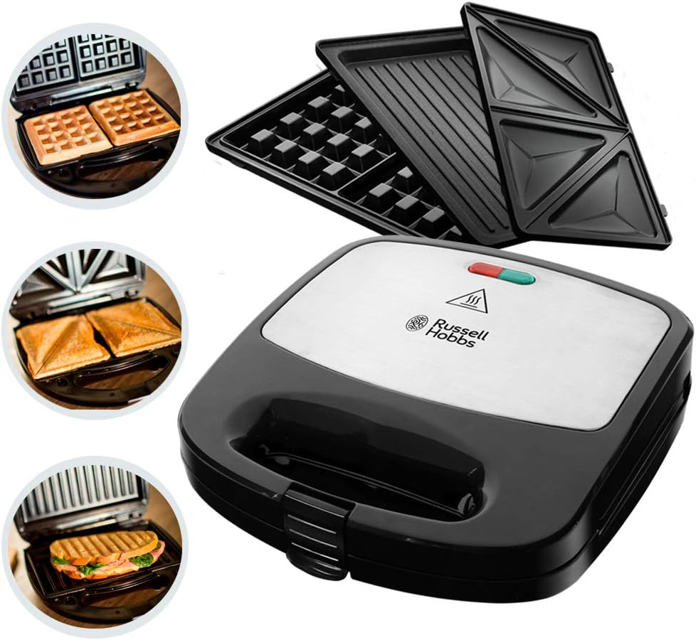 Russell Hobbs Fiesta 24540-56 Multifunctional 3-In-1 Sandwich Maker, Waffle Iron, Contact Grill, Dishwasher Safe & Non-Stick Plates, Expandable: Cake Pop, Mini Doughnut, Churros image number 2
