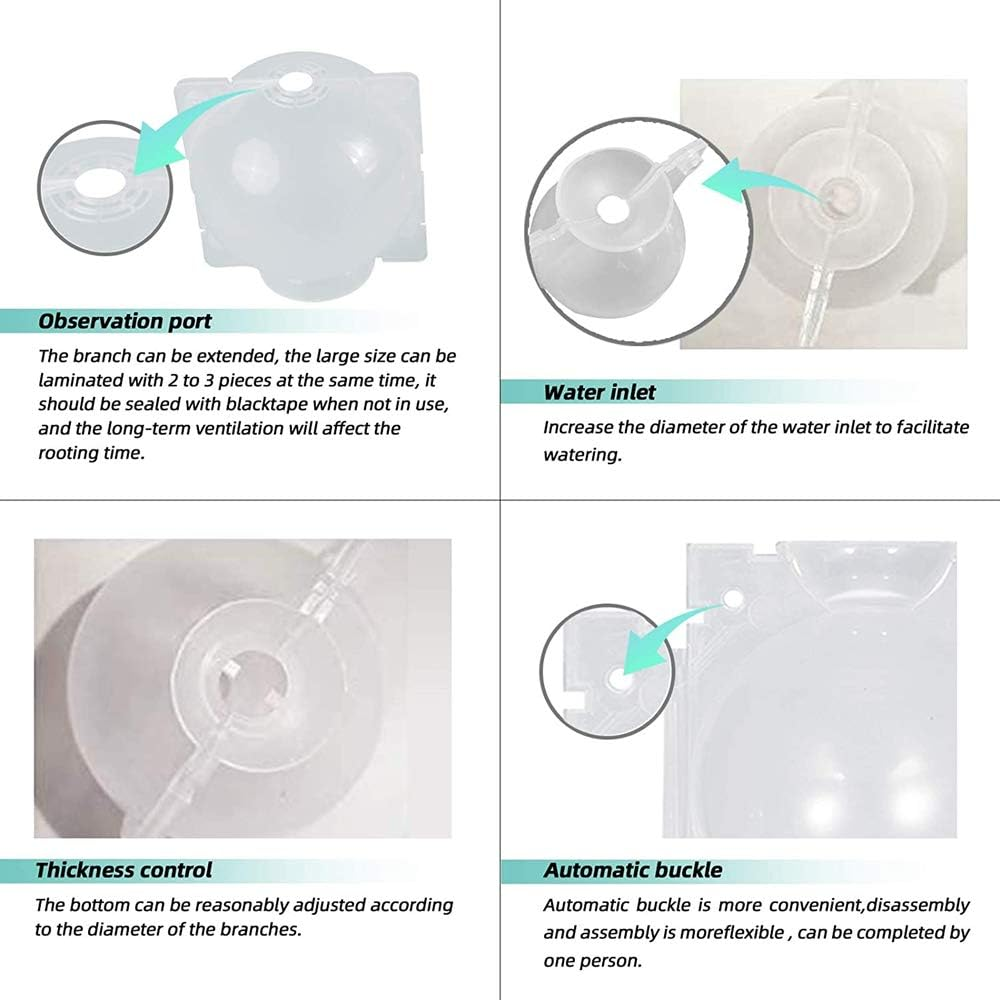Plant Root Growing Box, Reusable Plant Rooting Device Plant Rooting Grow Box High Pressure Propagation Ball Grafting Device Botany Root Controller (Medium（3.1&Prime;&times;6Pcs）, Transparent) image number 4