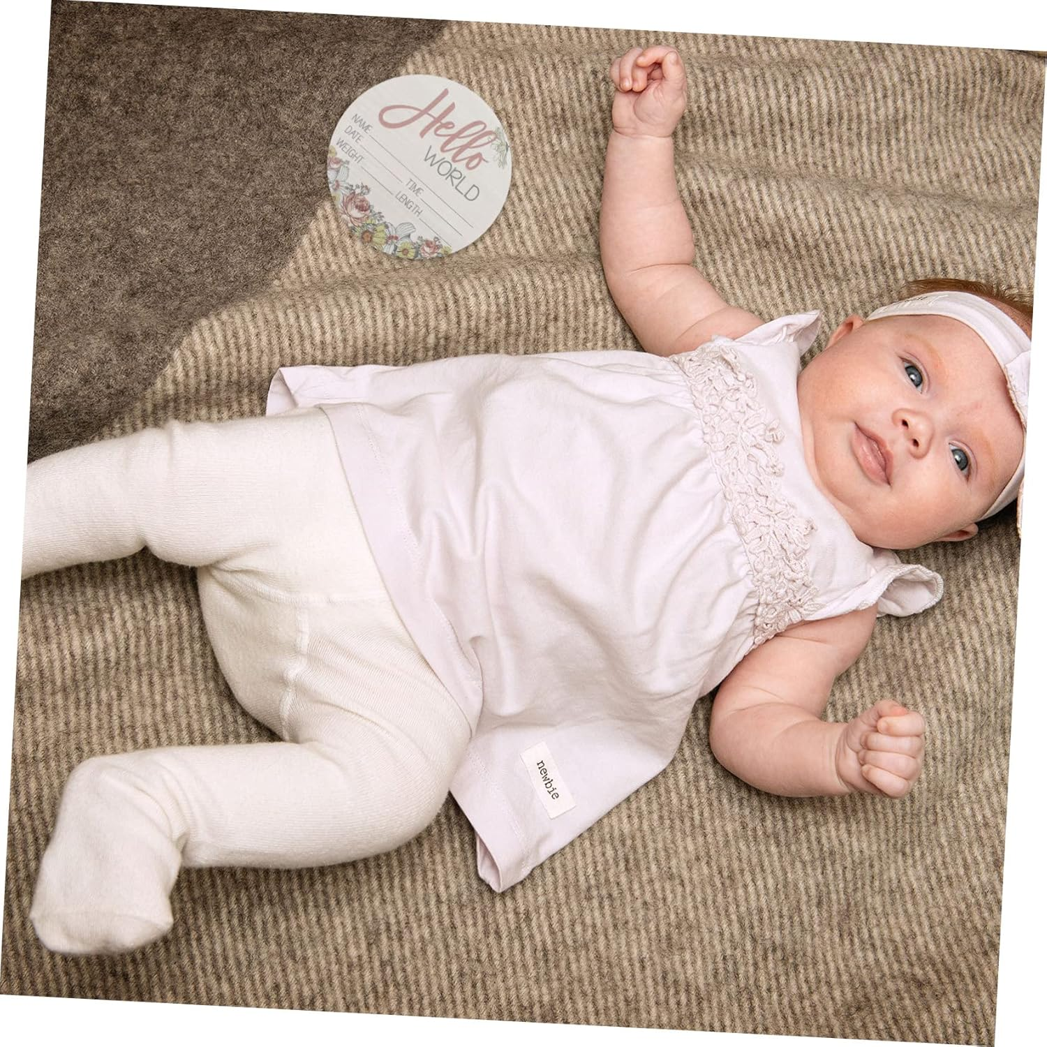 Wooden Birth Announcement Sign Baby Name Sign for Hospital Nursery Photo Prop image number 2