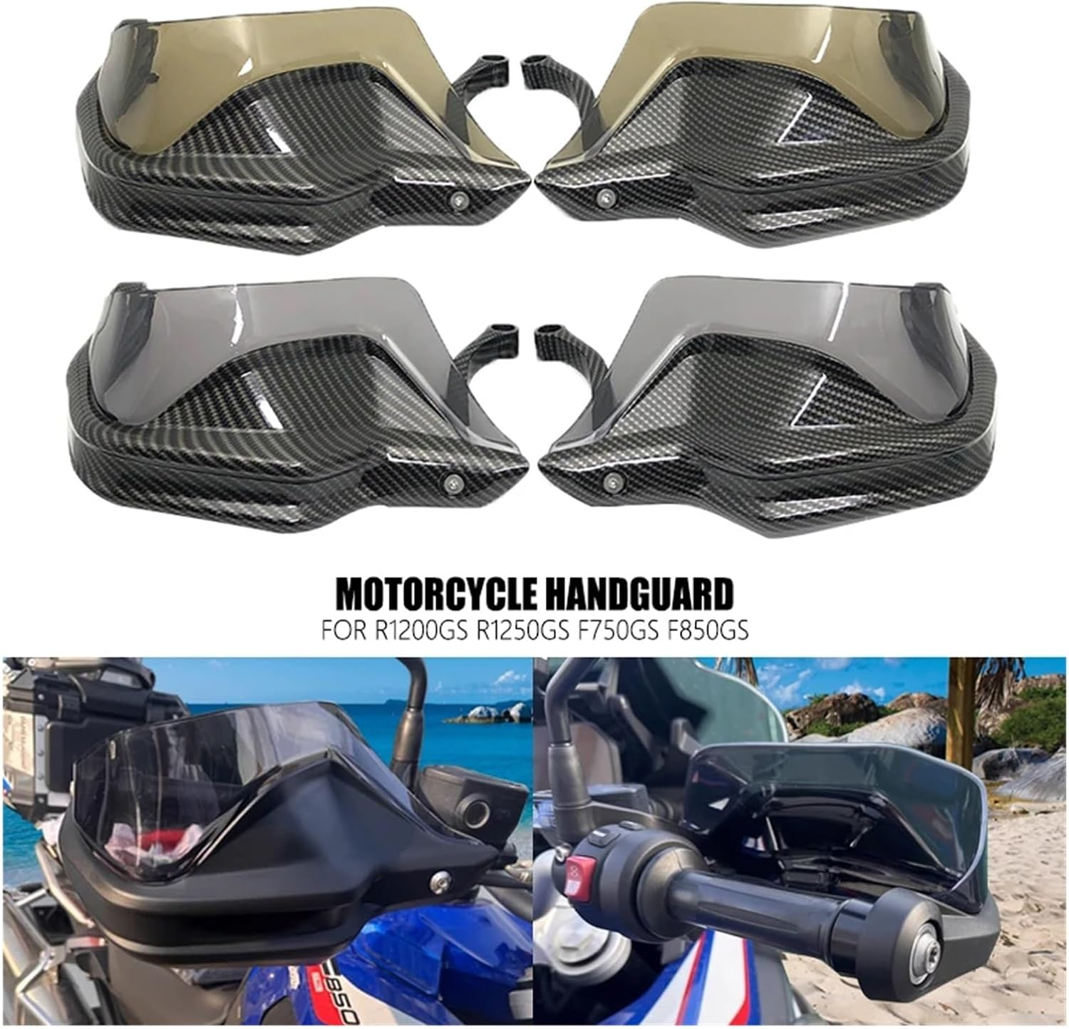 Jiningxinxin Fit for R1200GS R1250GS LC F750GS F850GS F800GS ADV F900R F900XR S1000XR Handguard Shield Hand Guard Protector Windshield(Handguard Black) image number 3