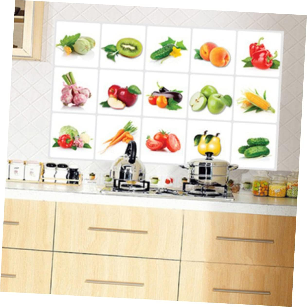 HOMSFOU Anti-Oil Kitchen Wall Stickers Removable Decals for Tile Decor Easy Application Repositioning for Smooth Surfaces Creative Kitchen Wall Art image number 3
