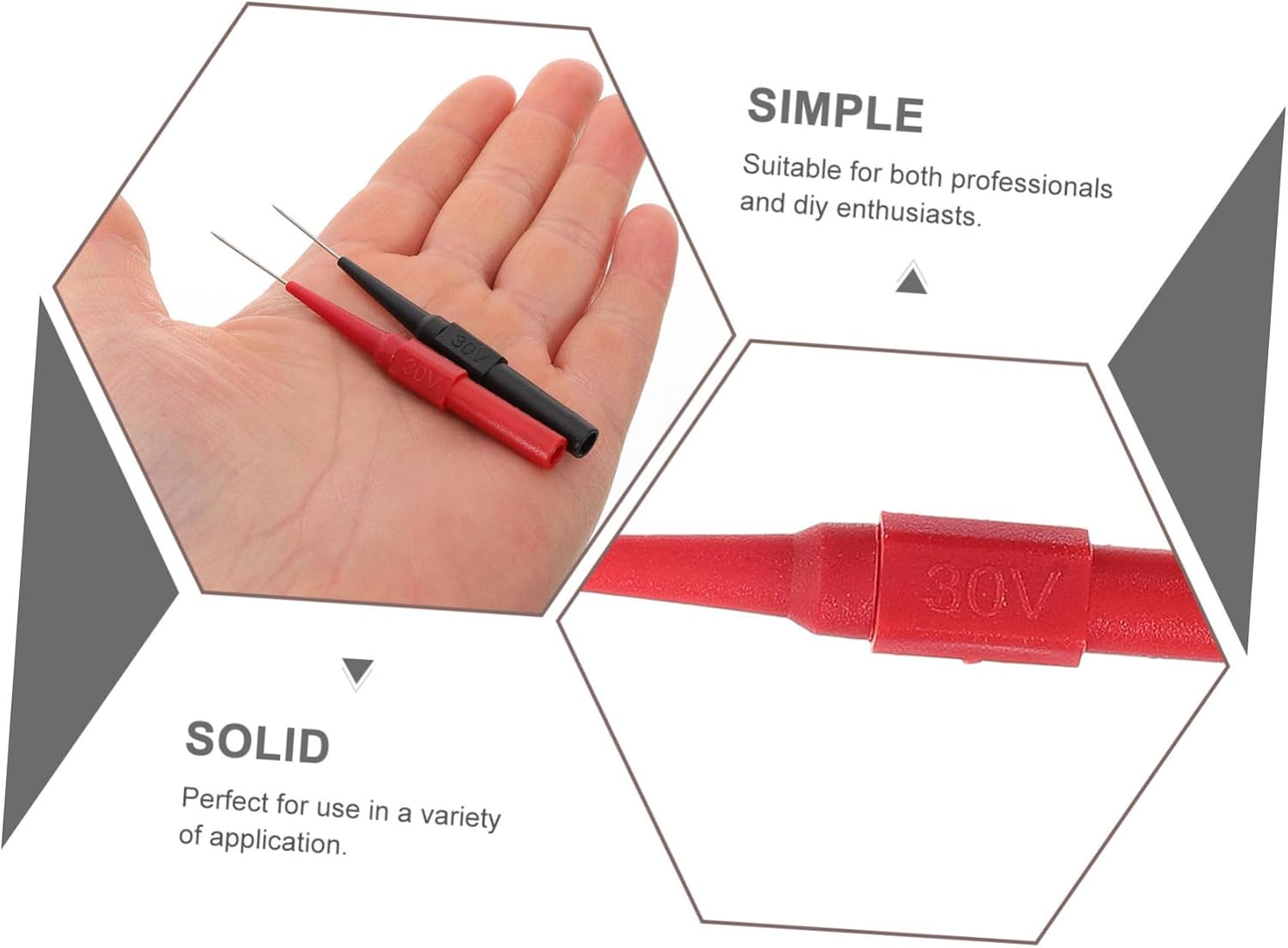 GLEAVI 6Pcs Multimeter Probes Test Probe Automotive Piercing Straight Angled Multimeter Test Wire Piercing