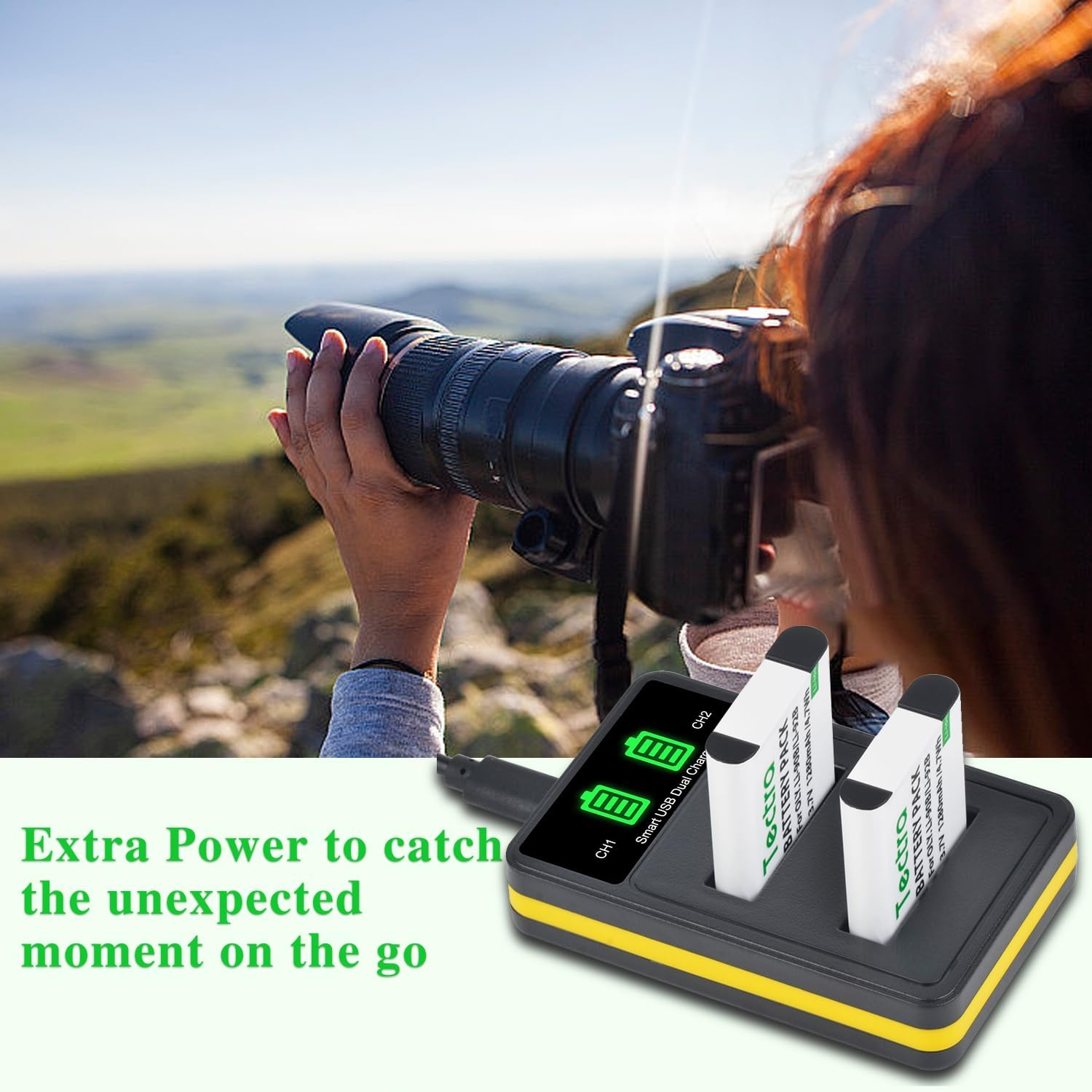 Tectra 2Pcs LI-90B LI-92B Battery and LED Dual Charger for Olympus Tough TG-7, TG-6, TG-5, Tg-Tracker, Tough SH-1, SH-2, TG-1 Ihs, TG-2 Ihs, TG-3, TG-4, SH-50 Cameras image number 5