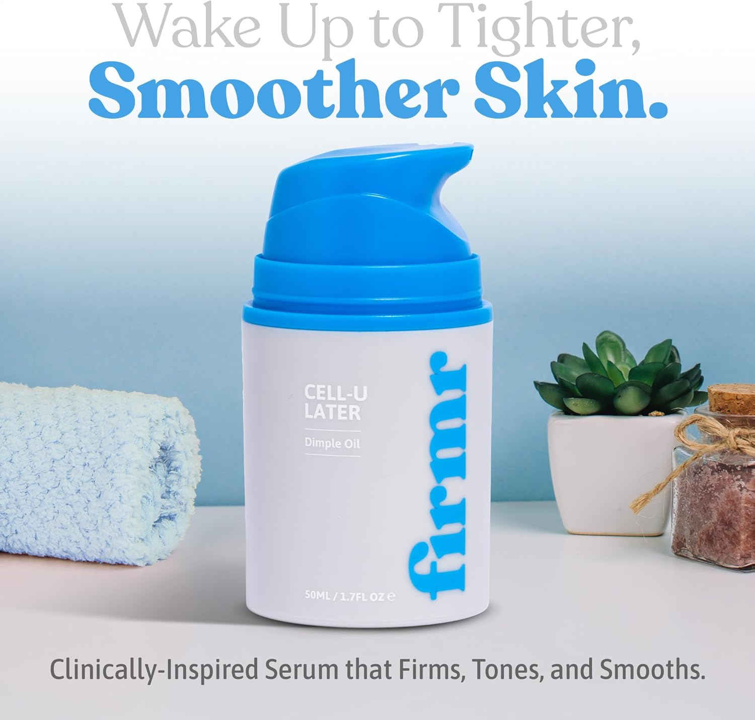 Firmr Cell-U Later Cellulite Toning Serum - Tightening, Smoothing, Firming Solution - Supports Natural Collagen & Hyaluronic Acid Production - Suitable for All Skin Types - Coffee Scent - 1.7 Fl.Oz image number 6